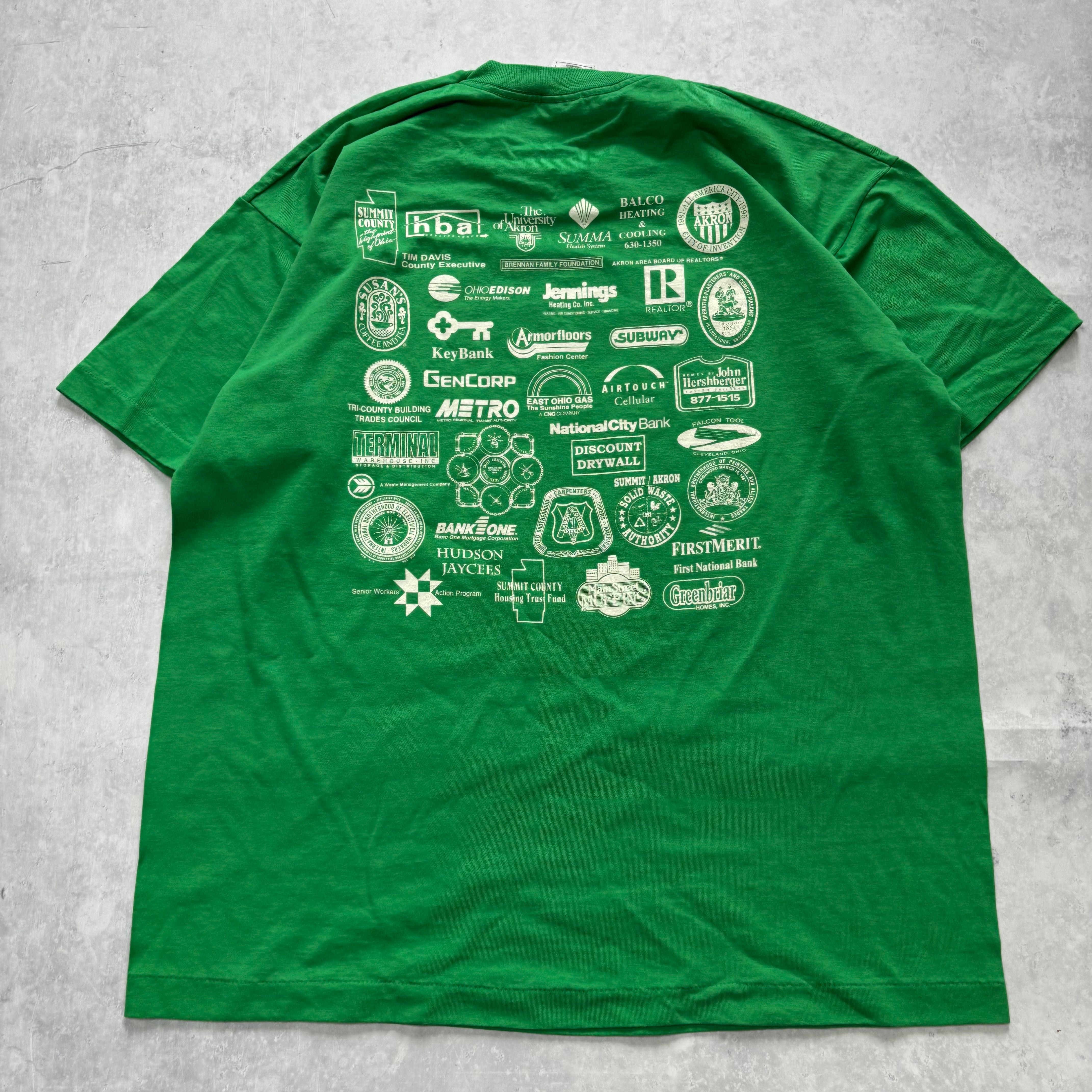 Vintage T Shirt Mens XL Green Single Stitch Graphic Print 90s USA (E)