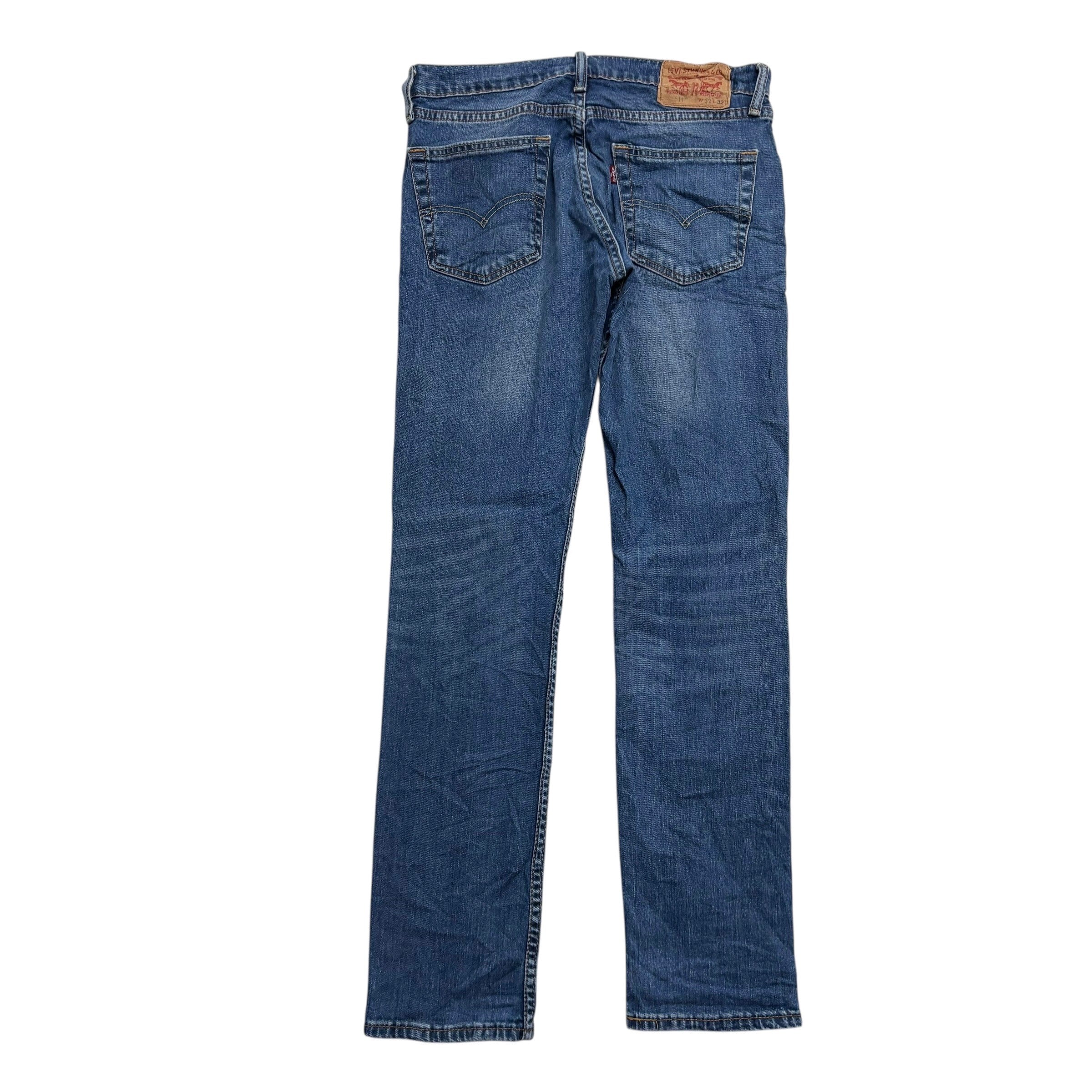 Levis 511 Jeans W32 L32 Mens Mid Blue Slim Fit Stretch Denim (E)