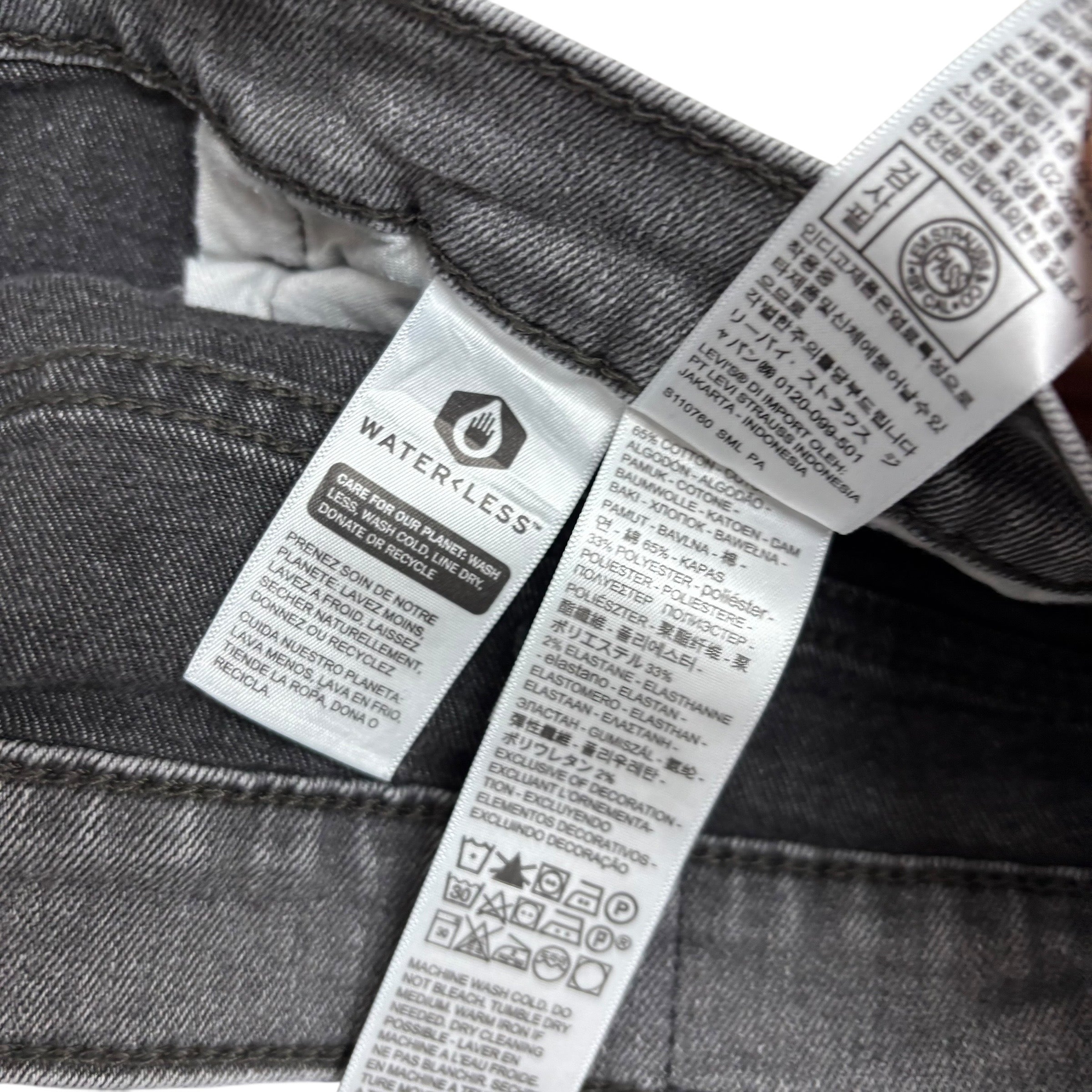 Levis 541 Jeans W38 L30 Mens Grey Athletic Tapered Fit Stretch Denim (E)