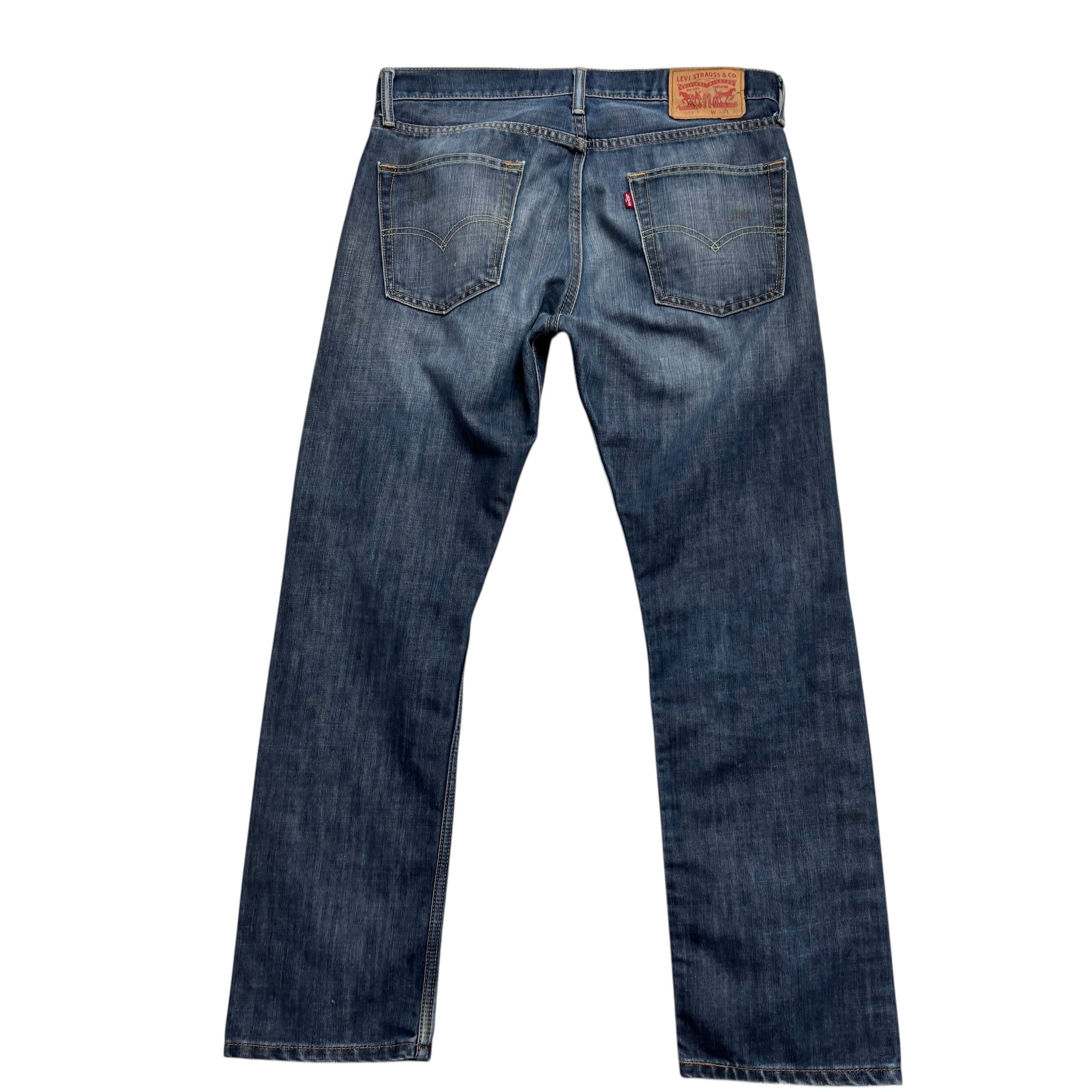 Levis 513 Jeans W33 L30 Mens Dark Blue Slim Straight Fit Denim (F)