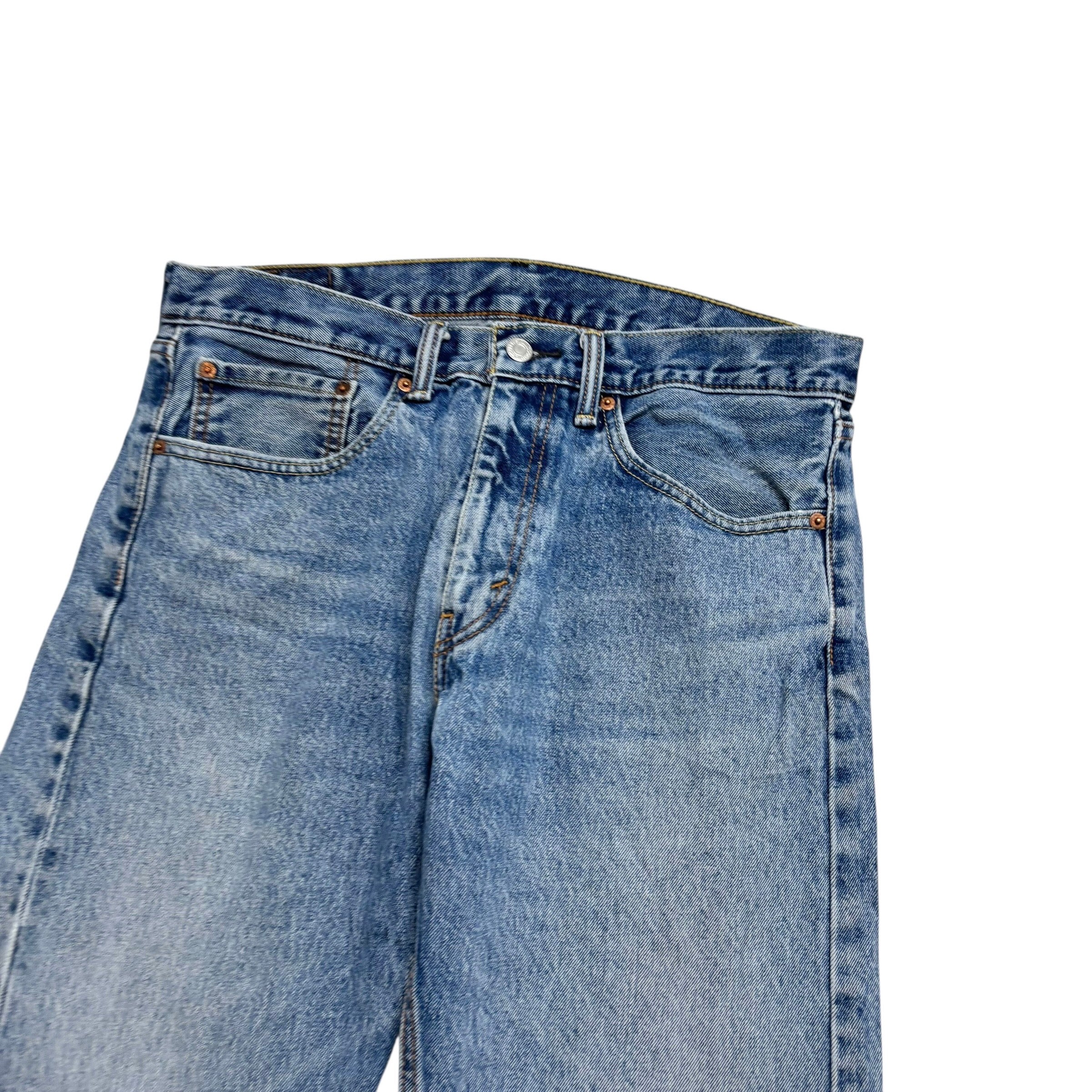 Levis 505 Jeans W34 L29 Mens Mid Blue Regular Straight Fit Denim