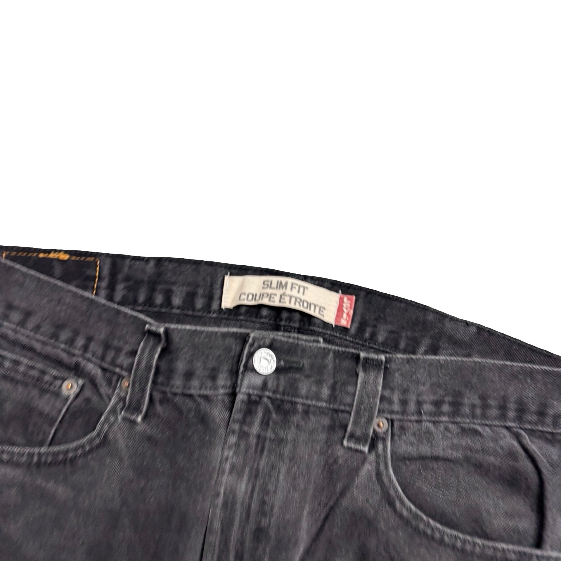Levis Jeans W36 L30 Mens Black Regular Straight Fit Vintage Denim (E)