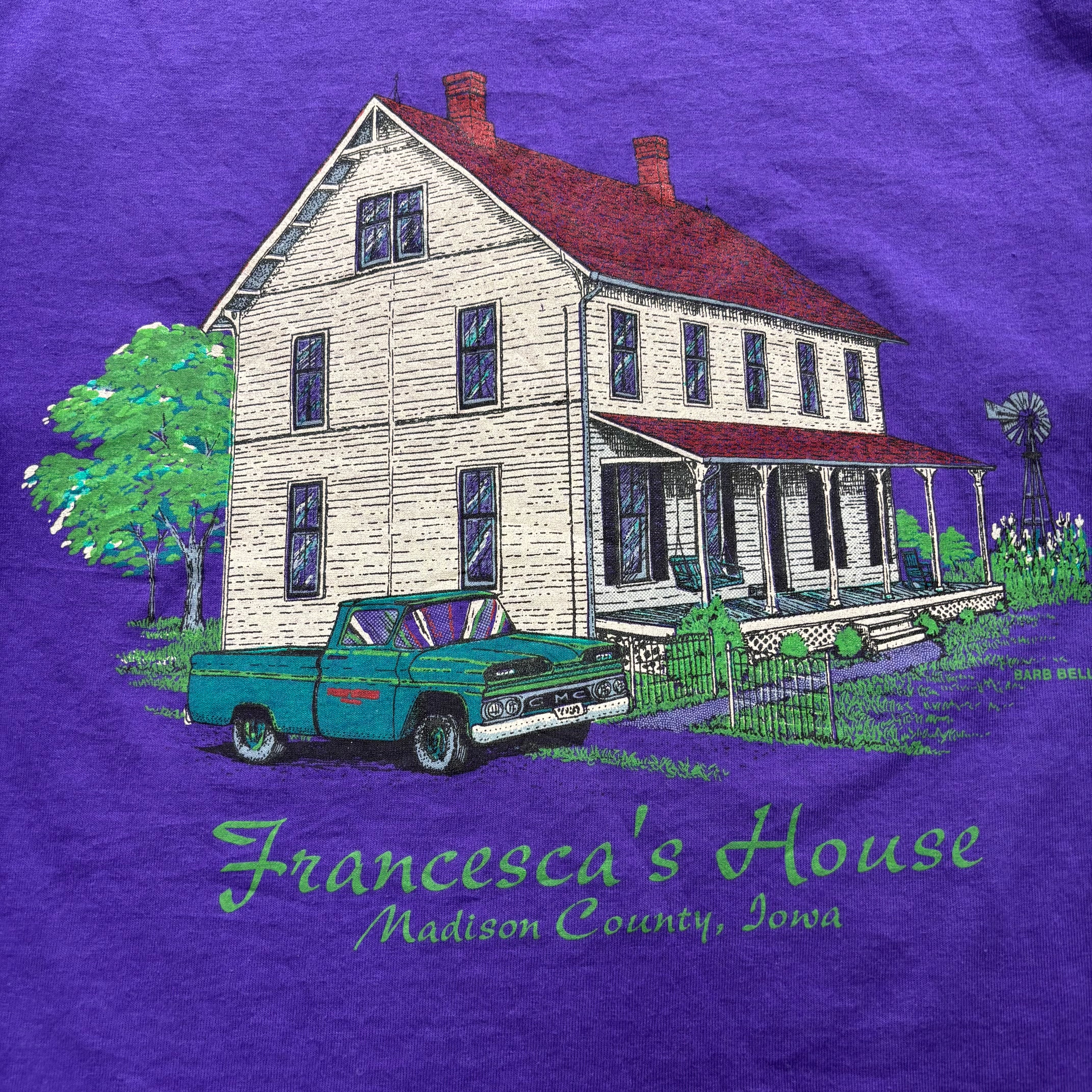 Vintage T Shirt Mens Small Purple Single Stitch Graphic Print 90s Tourist (E)