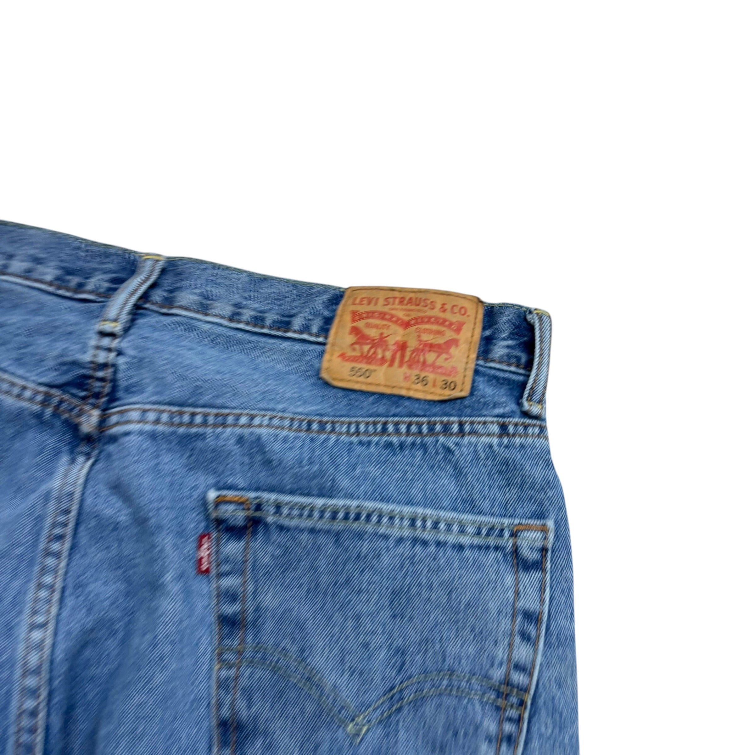 Levis 550 Jeans W36 L30 Mens Mid Blue Baggy Relaxed Straight Fit Denim