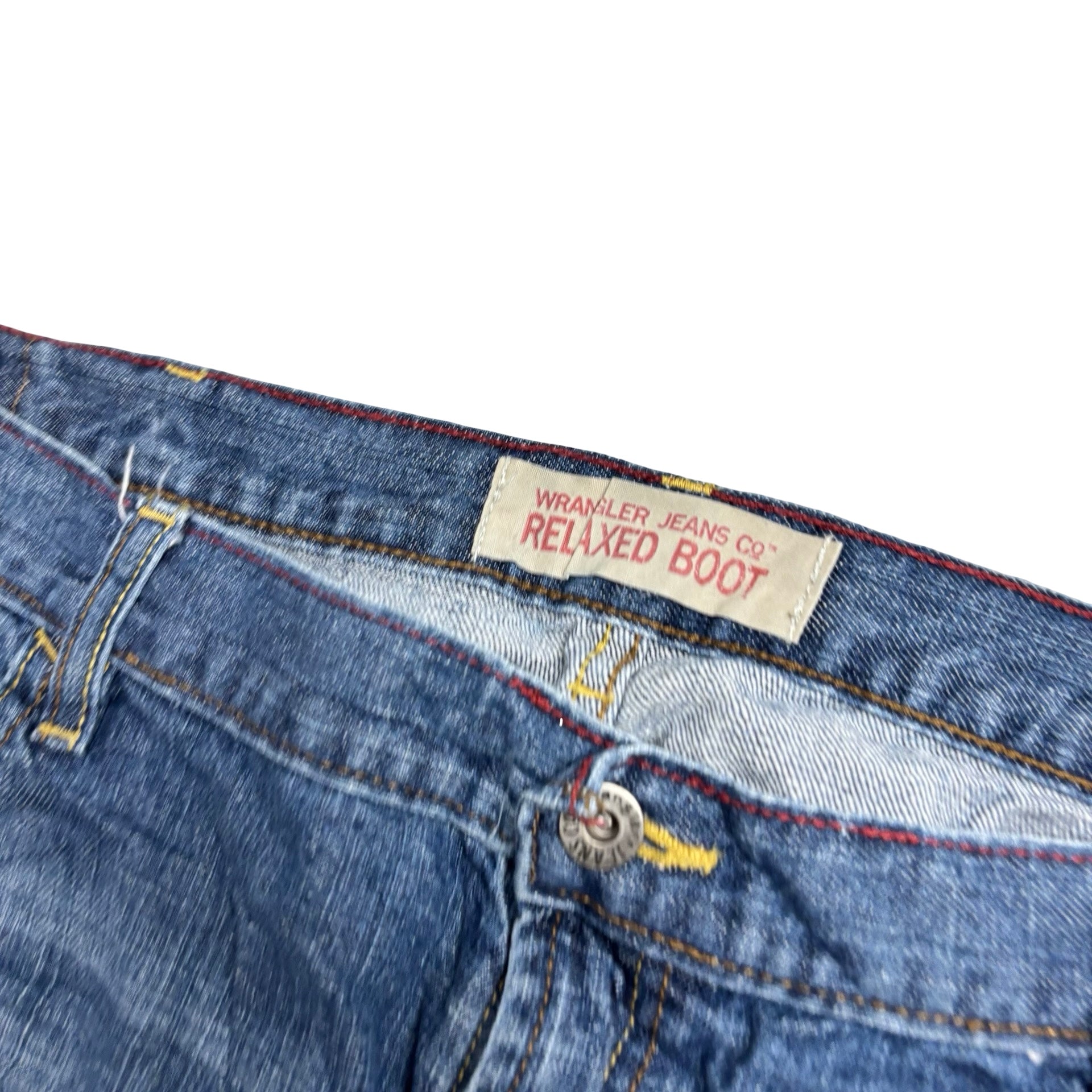 Wrangler Jeans W42 L32 Mens Mid Blue Relaxed Bootcut Fit Vintage Denim (E)