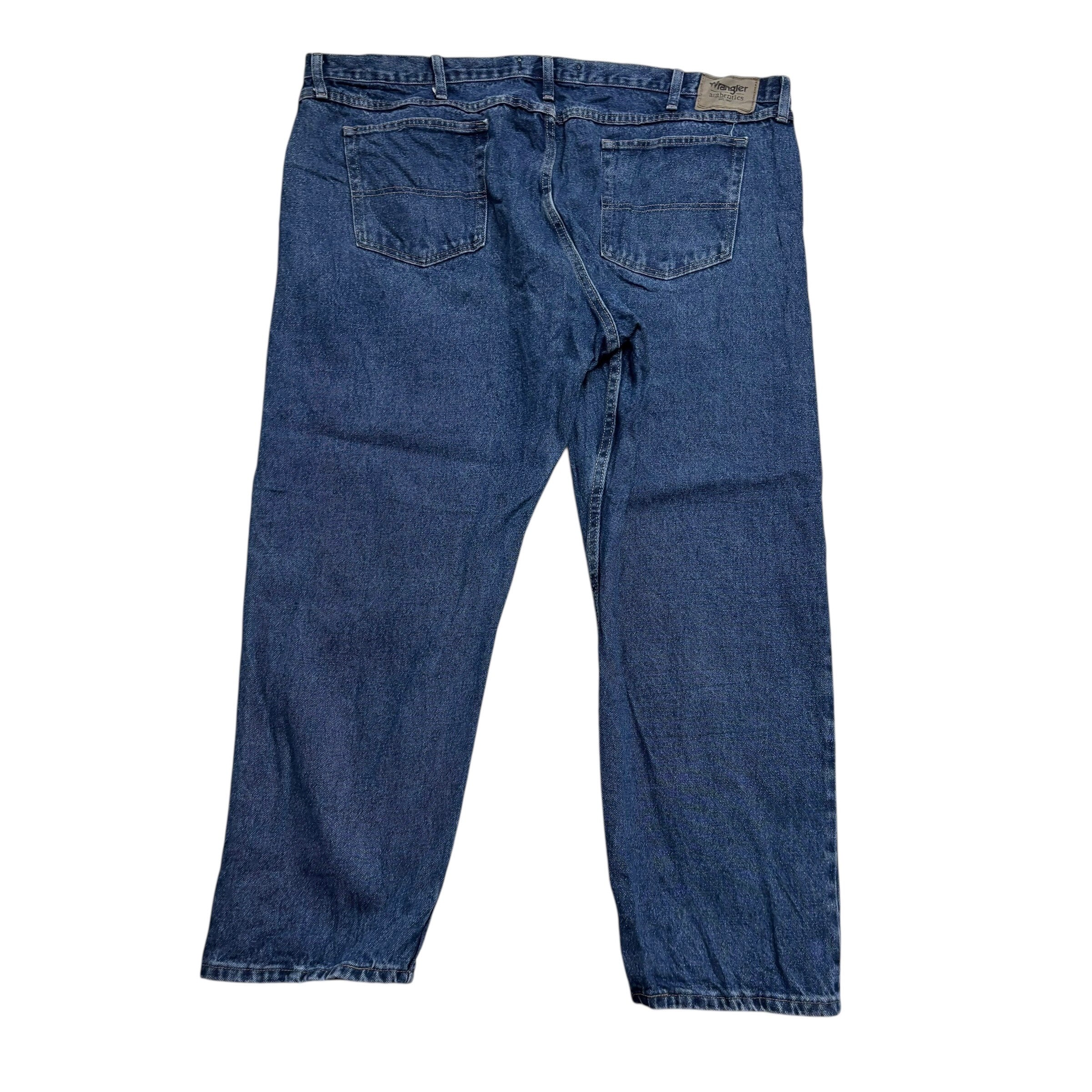 Wrangler Jeans W48 L30 Mens Mid Blue Relaxed Straight Fit Denim (E)