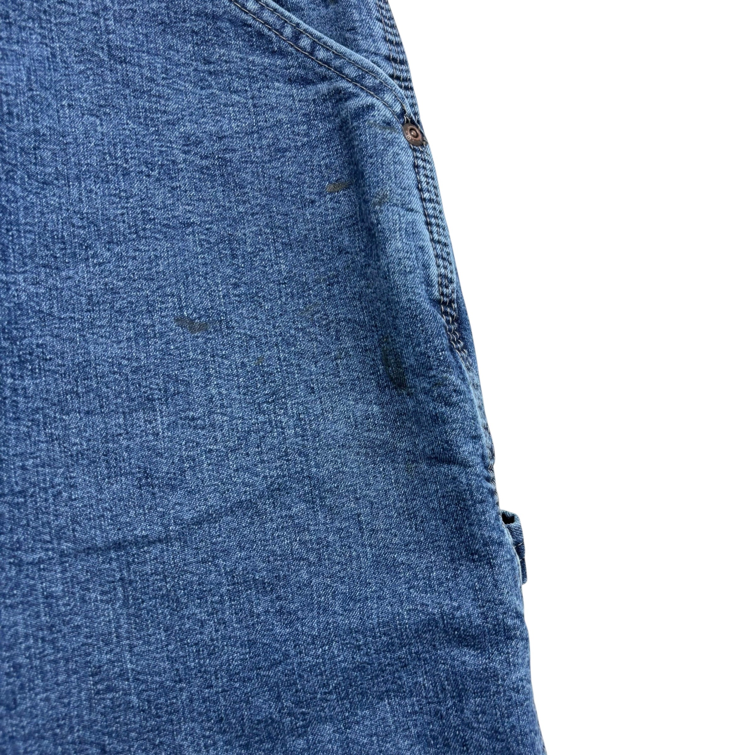 Wrangler Carpenter Jeans W42 L32 Mens Mid Blue Relaxed Straight Fit Denim (F)