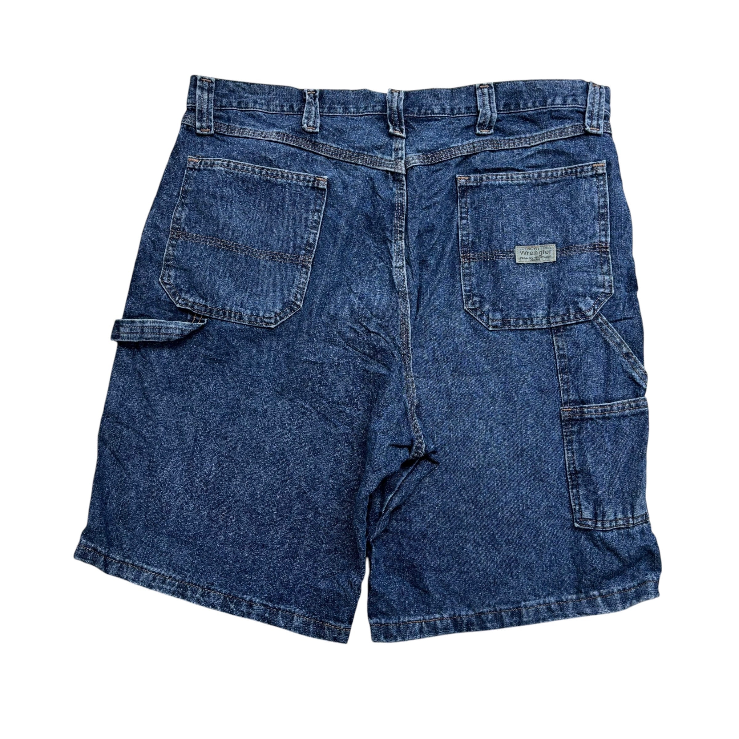 Wrangler Baggy Jorts W38 Mens Dark Blue Denim Shorts Relaxed Fit Carpenter