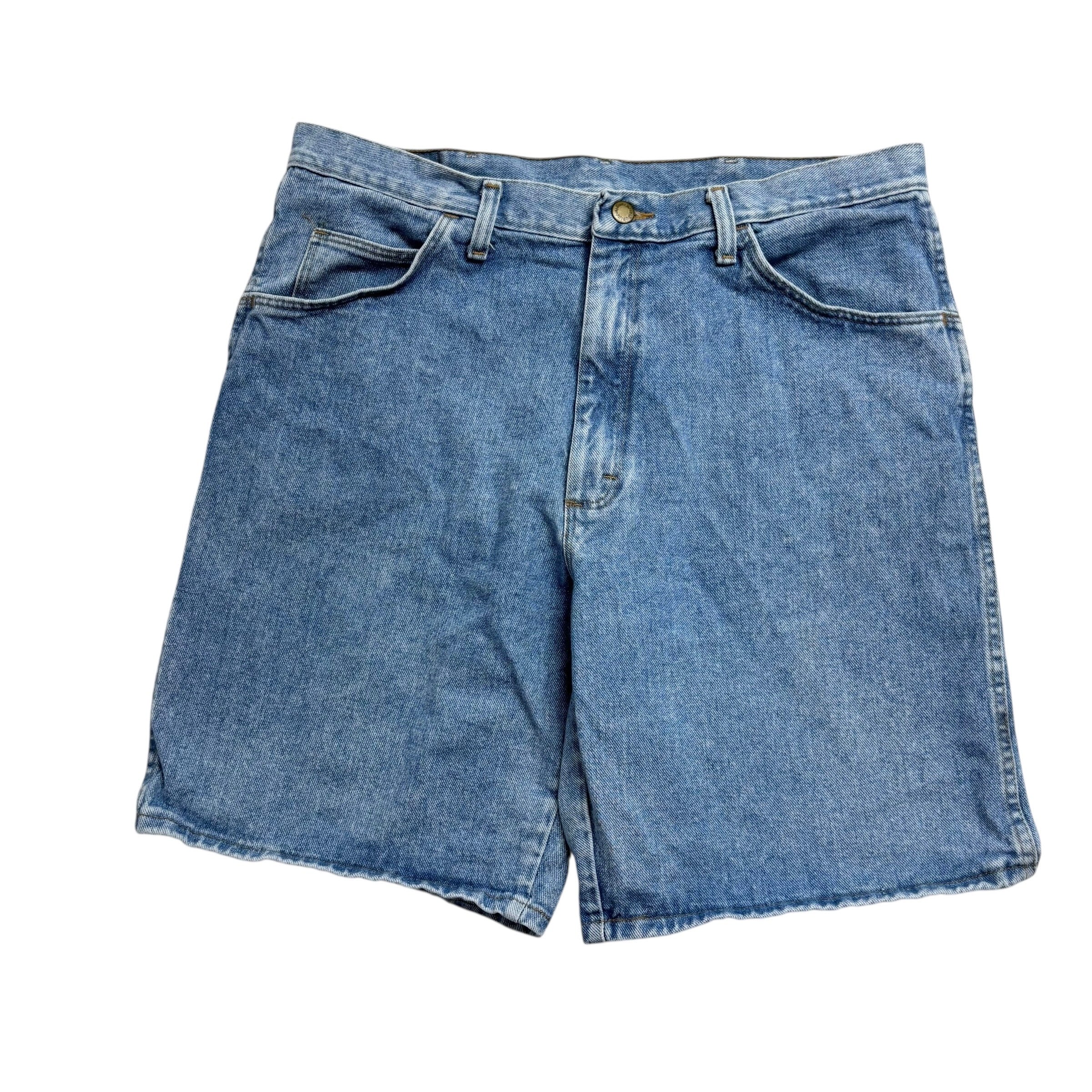 Vintage Wrangler Baggy Jorts W36 Mens Denim Shorts Light Blue Relaxed Fit (E)