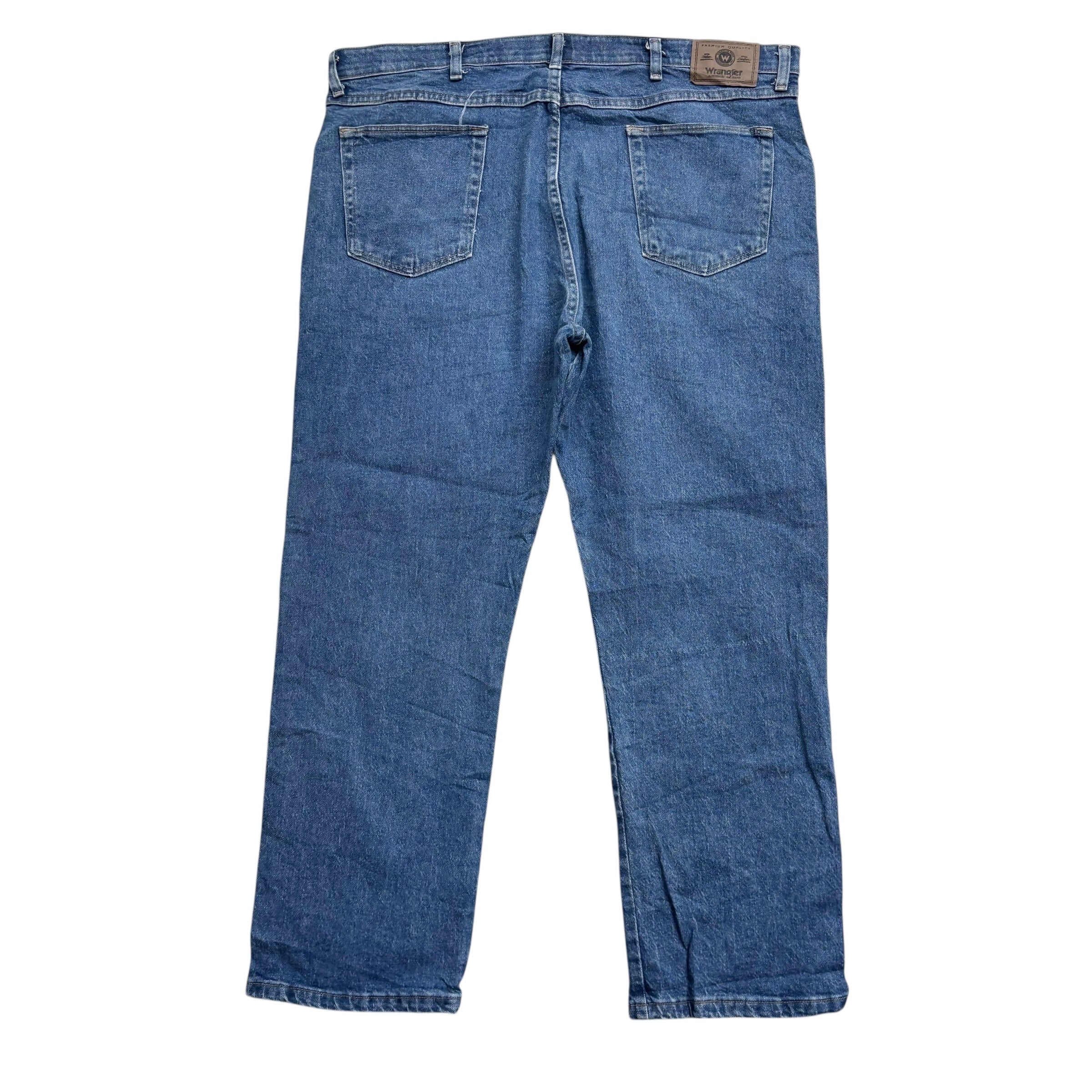 Wrangler Jeans W40 L29 Mens Mid Blue Regular Straight Fit Stretch Denim