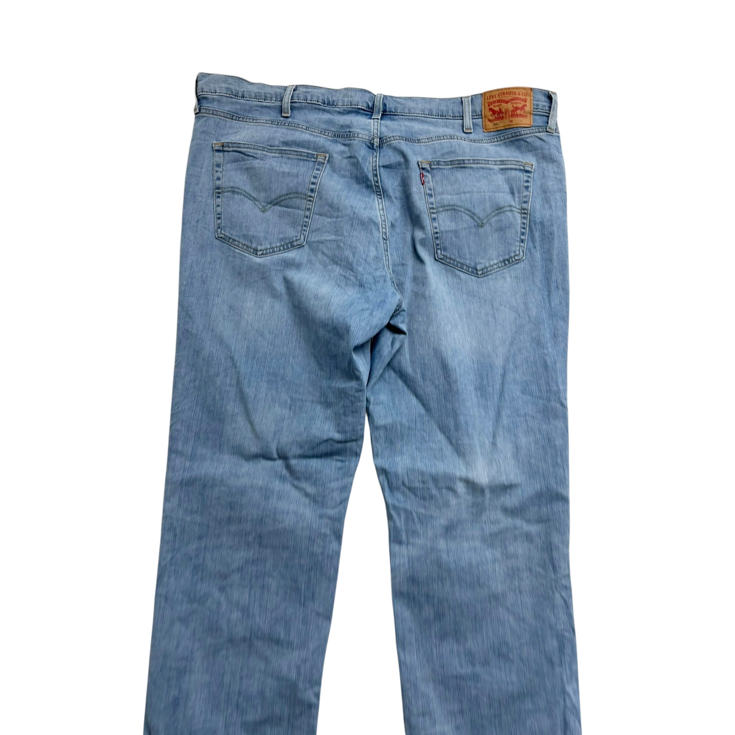 Levis 541 Jeans W44 L34 Mens Light Blue Athletic Tapered Fit Stretch Denim (E)