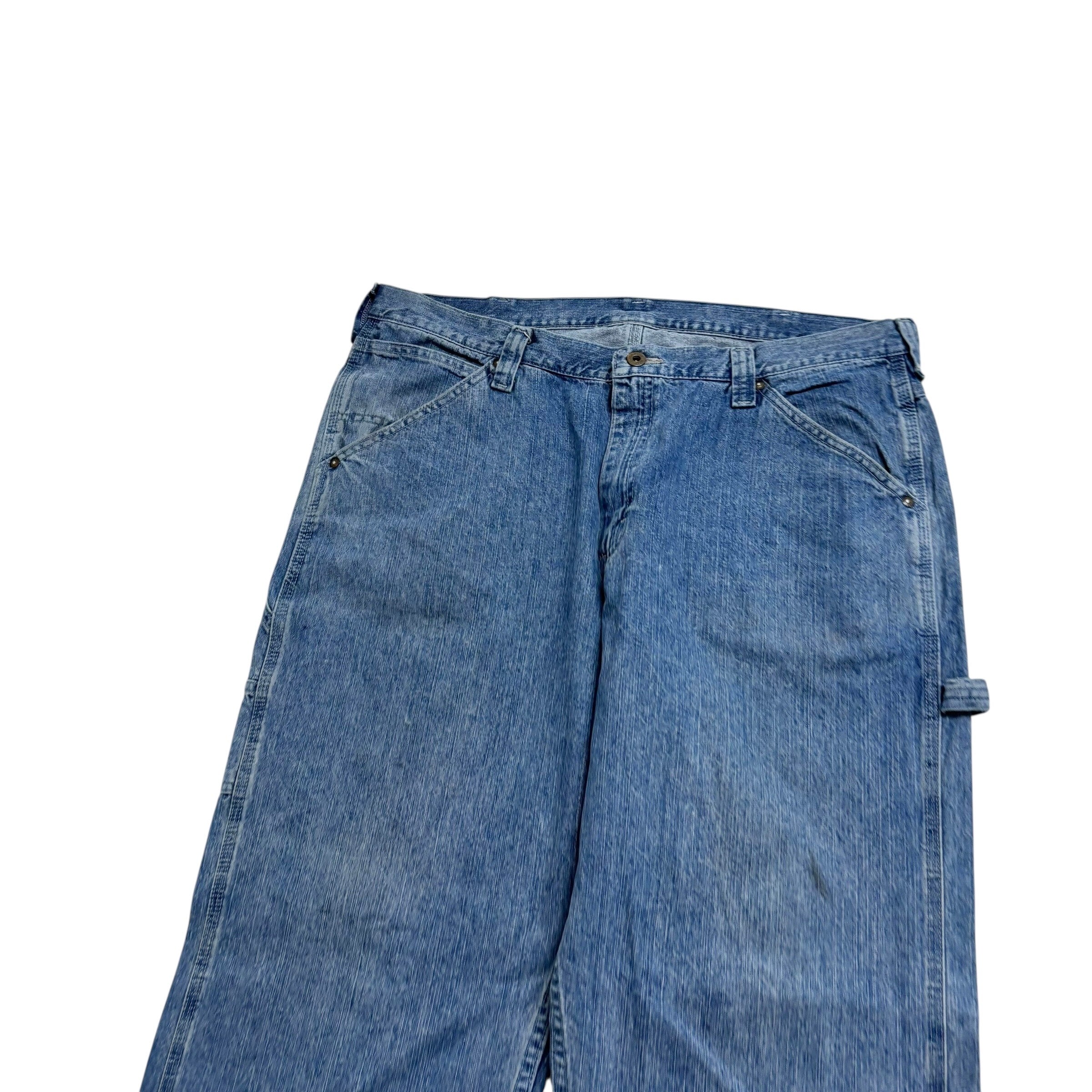 Lee Carpenter Jeans W38 L32 Mens Mid Blue Baggy Relaxed Straight Fit Denim