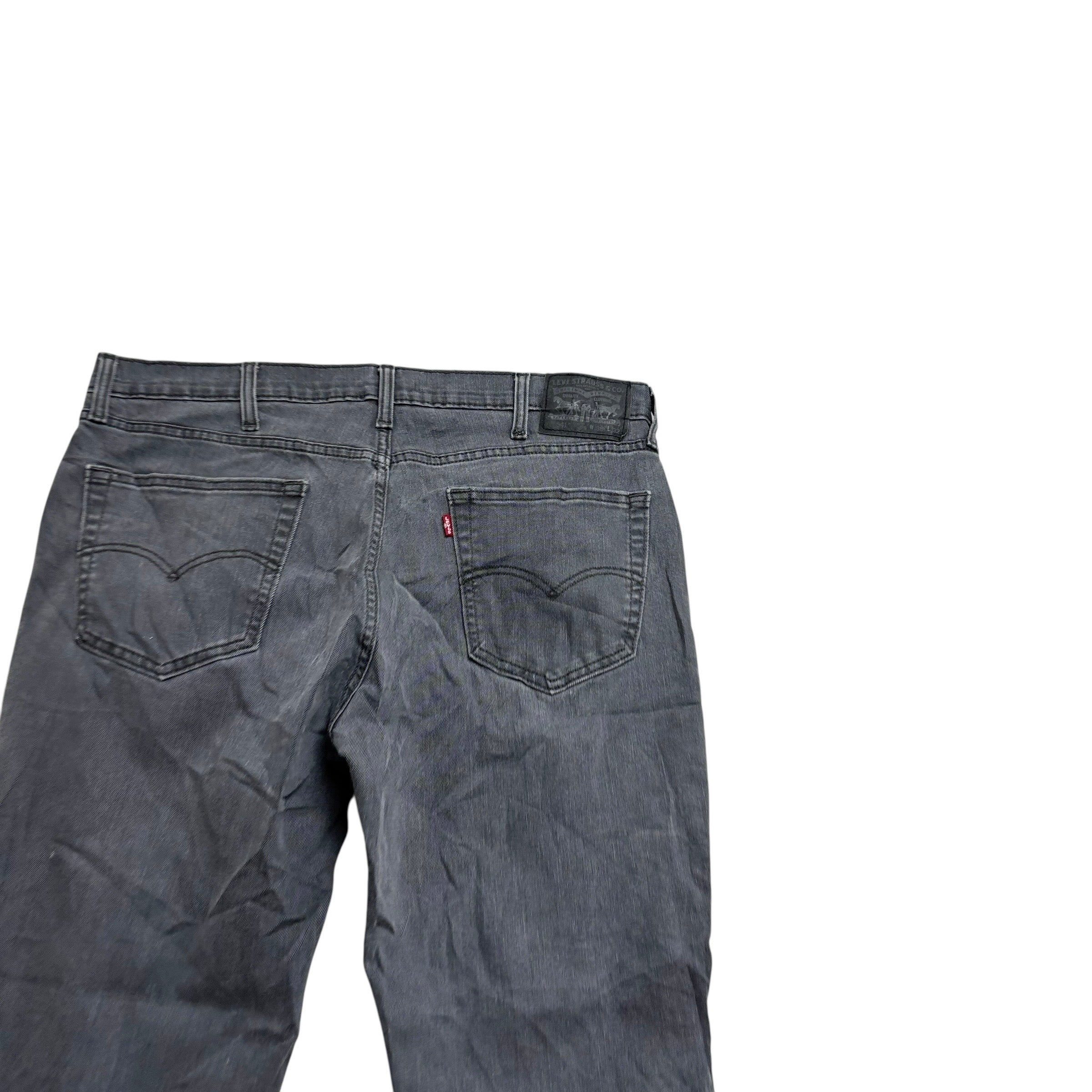 Levis 541 Jeans W38 L30 Mens Grey Athletic Tapered Fit Stretch Denim (F)