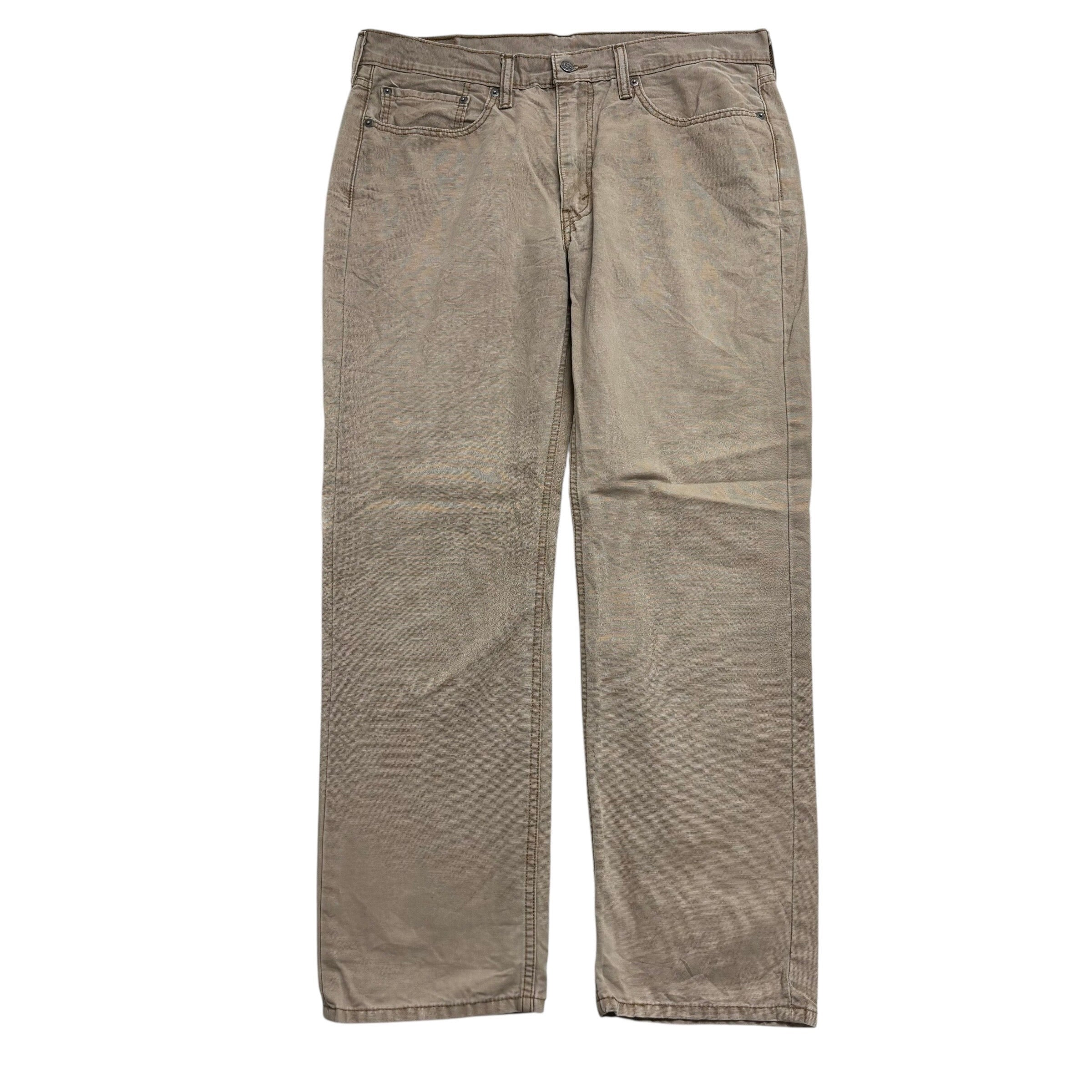 Levis 514 Trousers W36 L30 Mens Beige Regular Straight Fit Cotton Pants