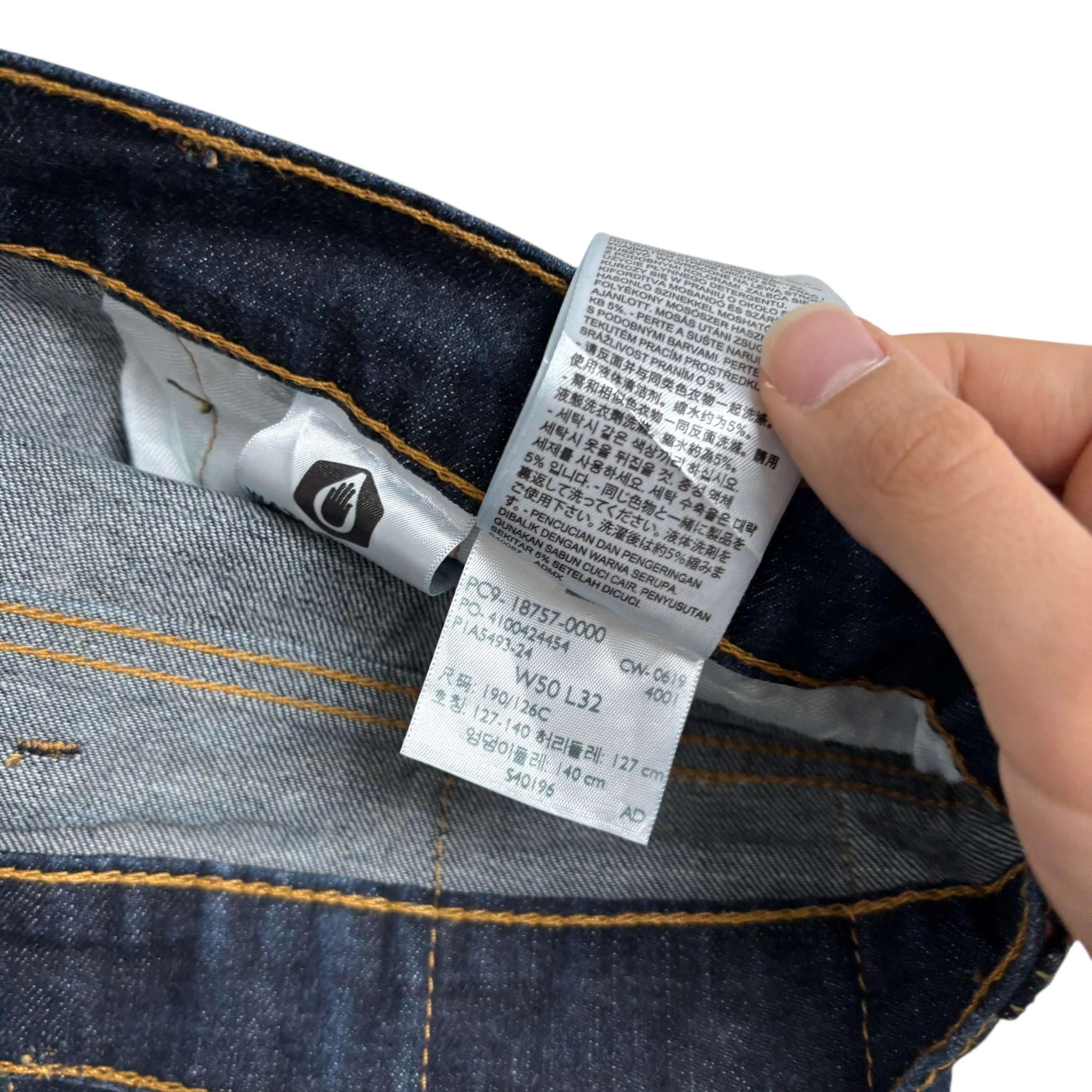 Levis 541 Jeans W50 L32 Mens Dark Blue Athletic Tapered Fit Stretch Denim (E)