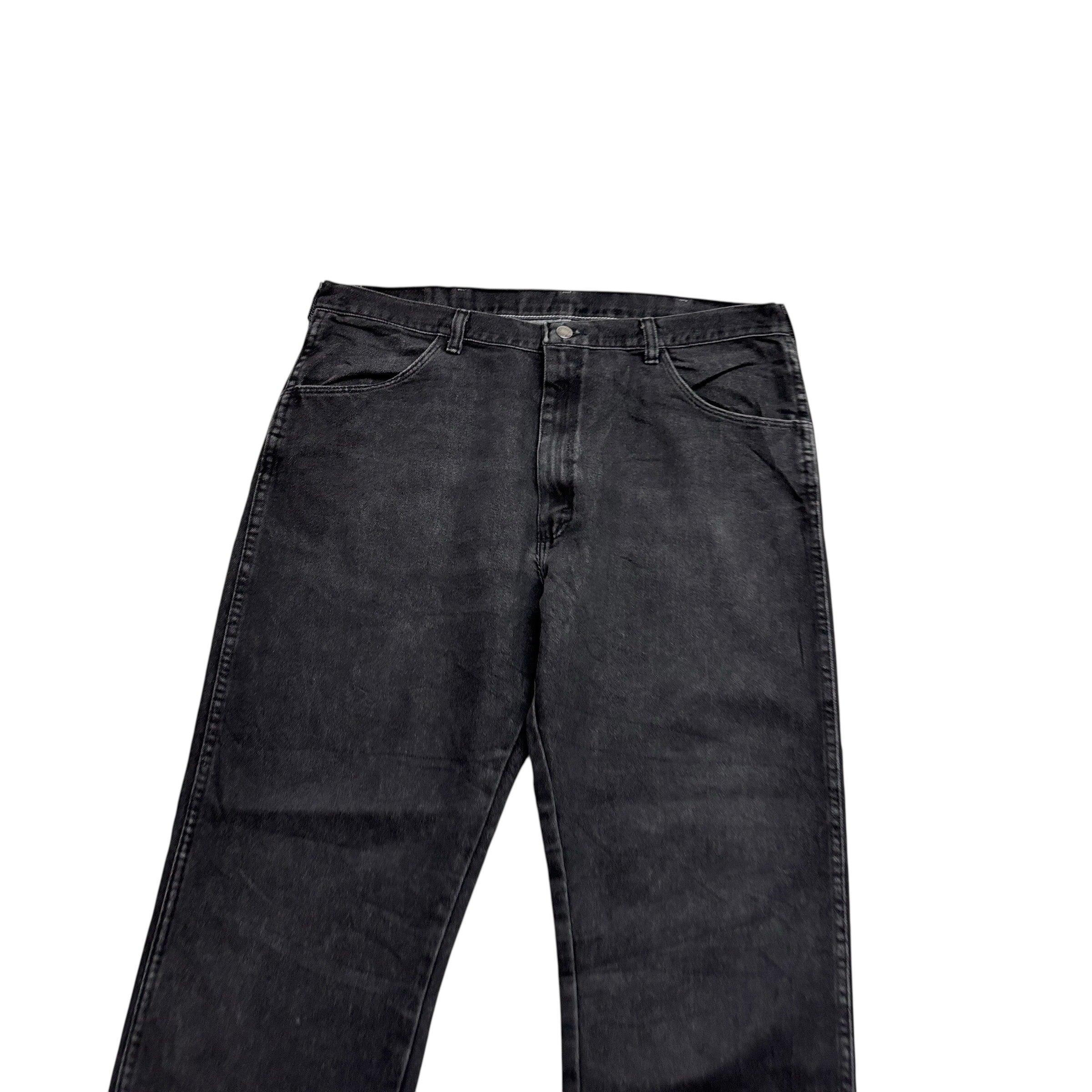 Wrangler Jeans W38 L30 Mens Black Relaxed Straight Fit Baggy Denim (E)