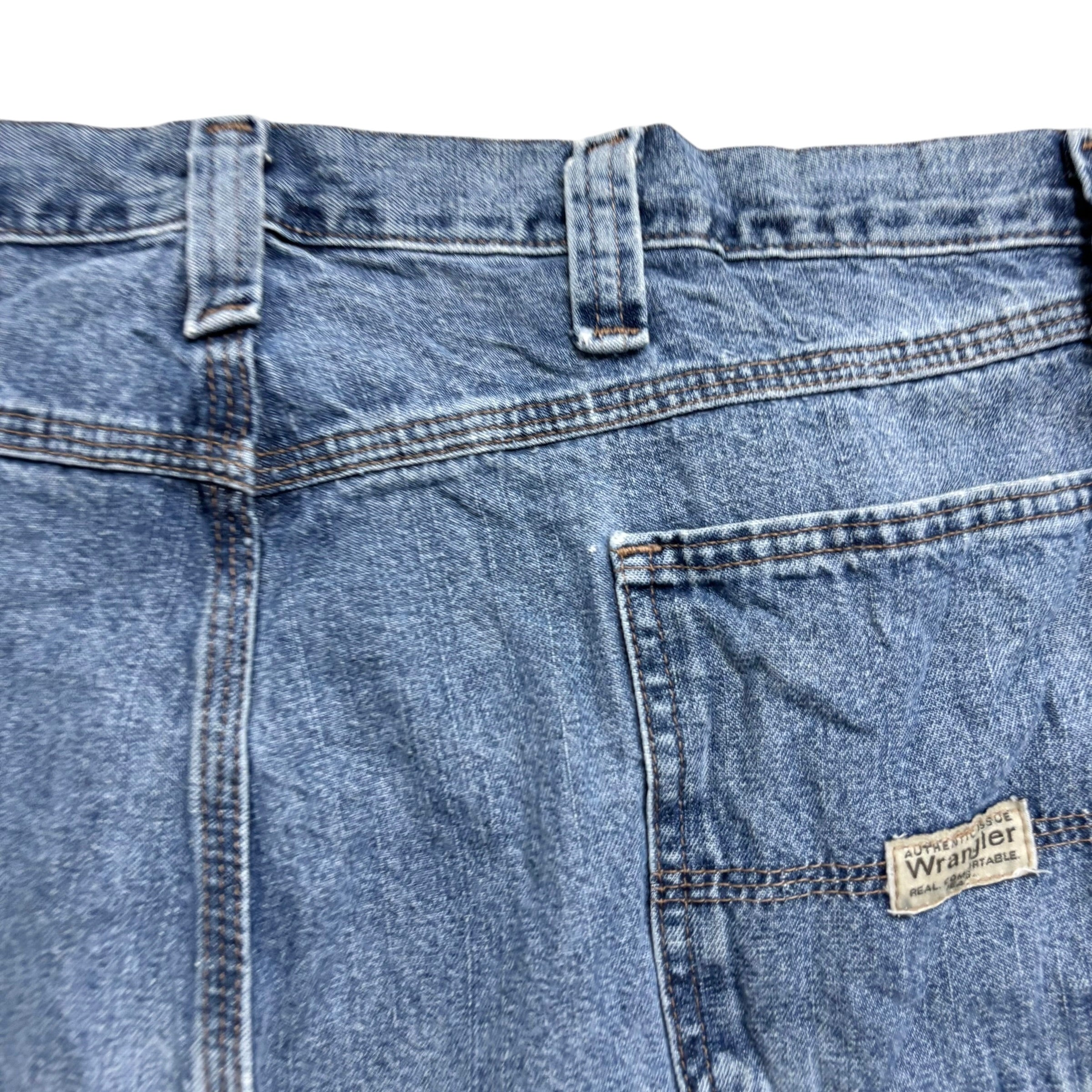 Wrangler Baggy Jorts W42 Mens Mid Blue Denim Shorts Relaxed Fit Carpenter