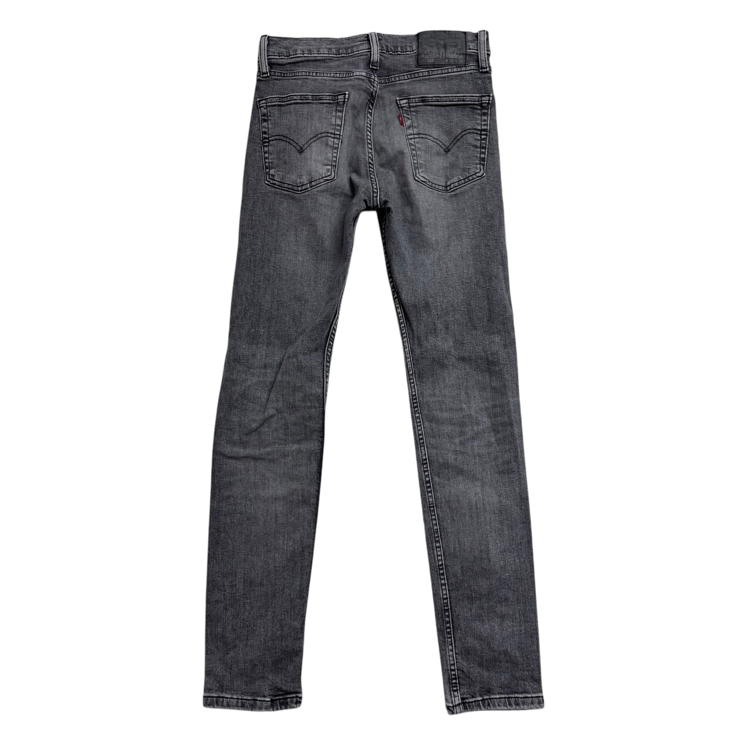 Levis 510 Jeans W28 L32 Mens Grey Skinny Fit Stretch Denim (E)