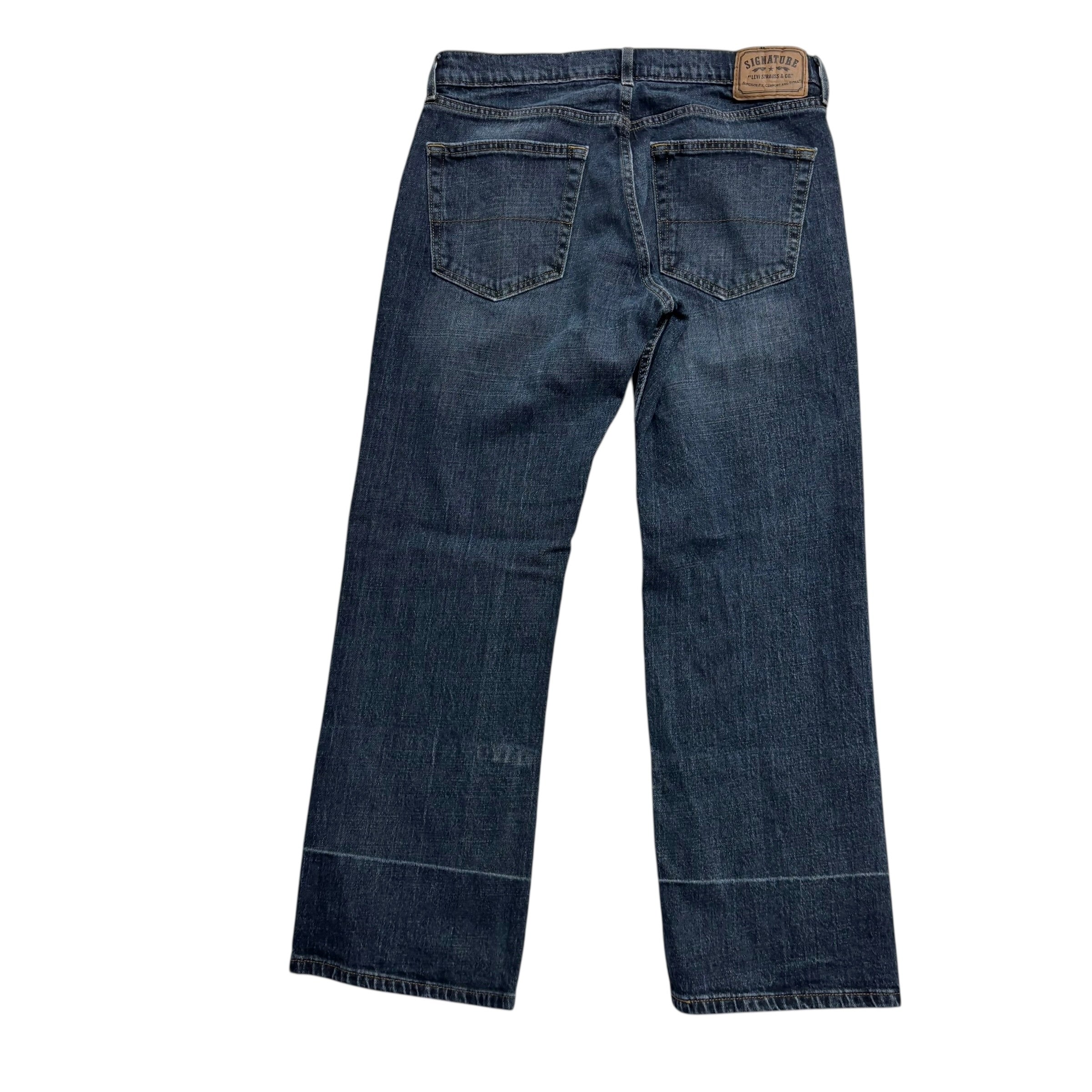 Levis Signature Jeans W32 L29 Mens Dark Blue Baggy Relaxed Fit Stretch Denim