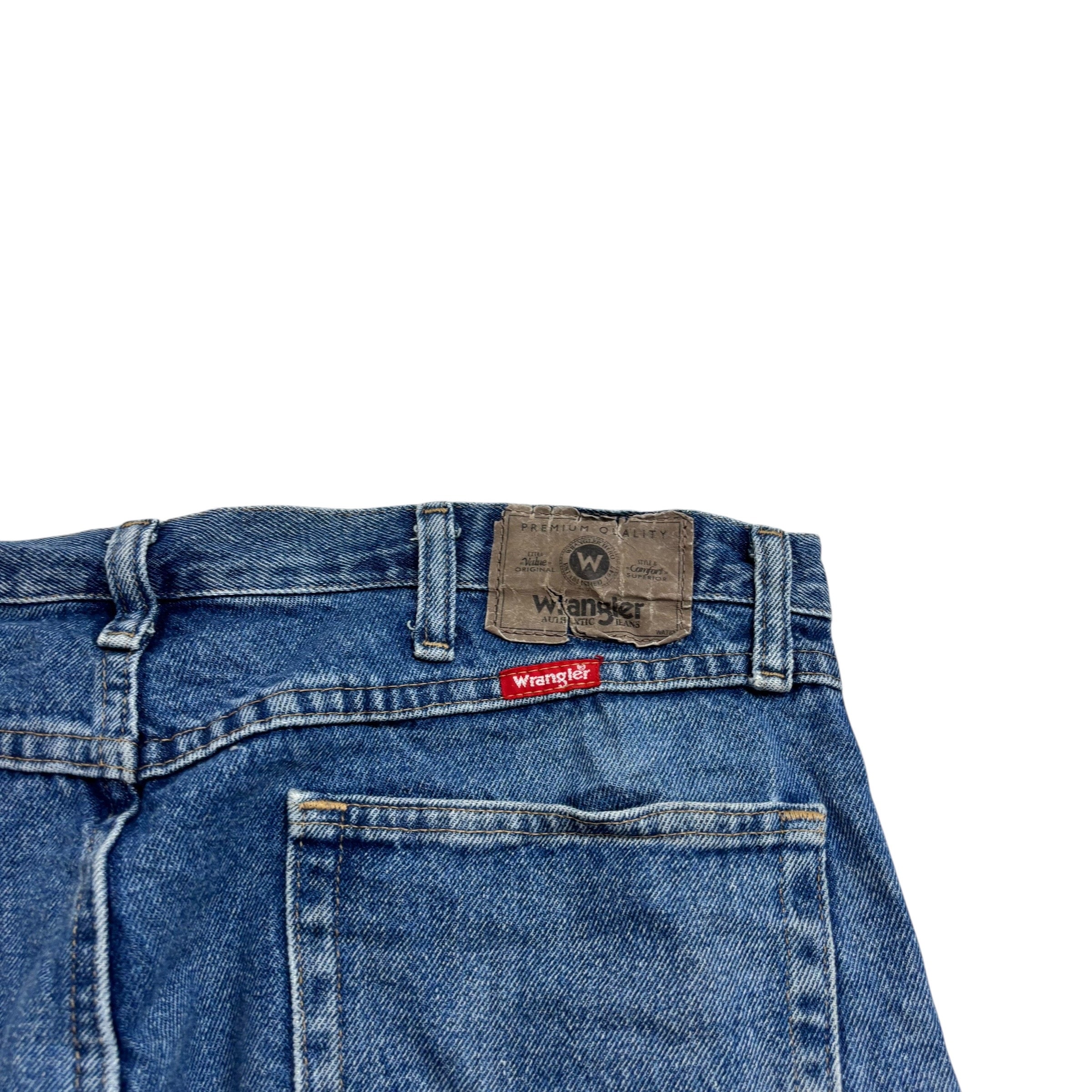 Wrangler Jeans W36 L29 Mens Mid Blue Regular Straight Fit Denim (E)