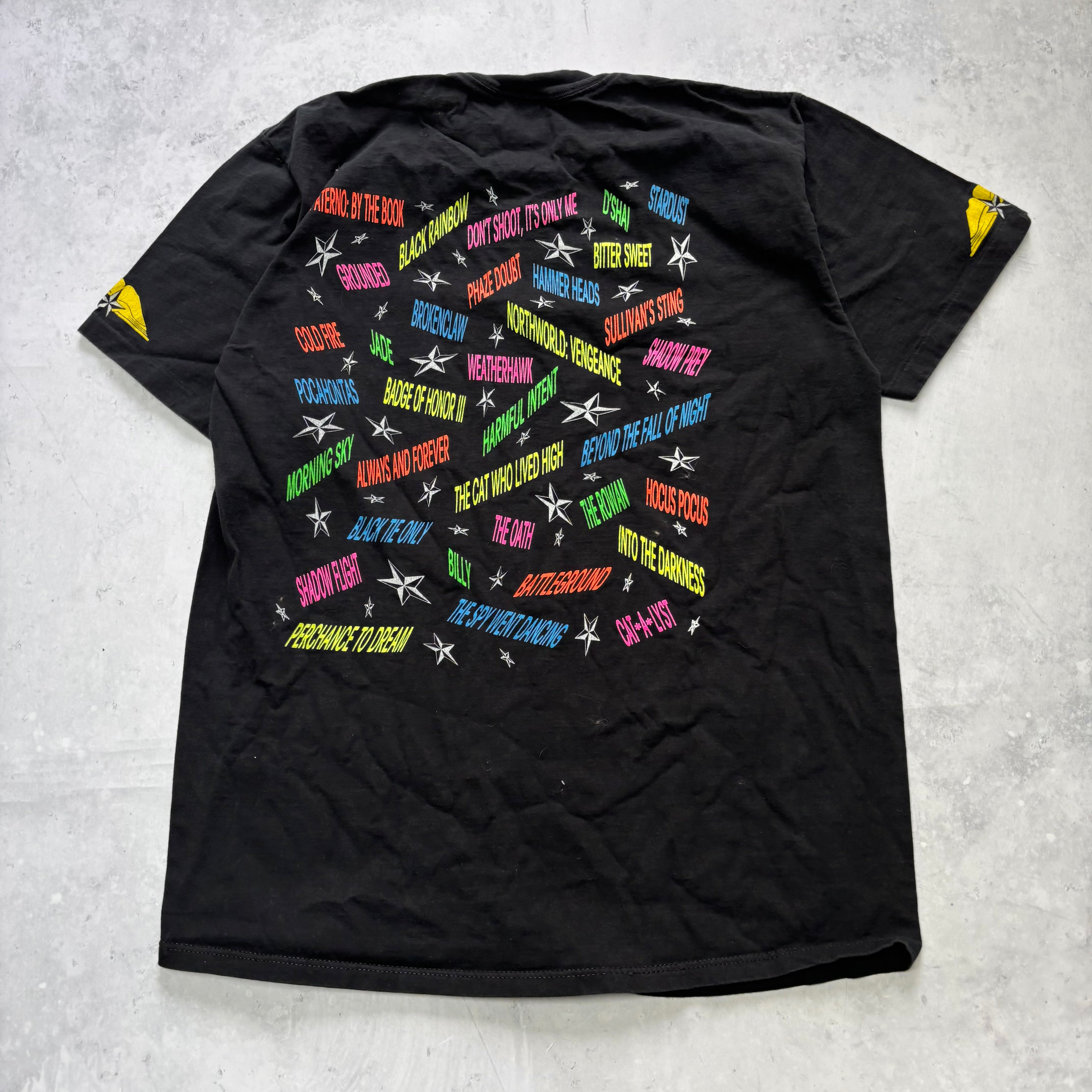 Vintage T Shirt Mens XL Black Single Stitch Graphic Print 90s USA Books