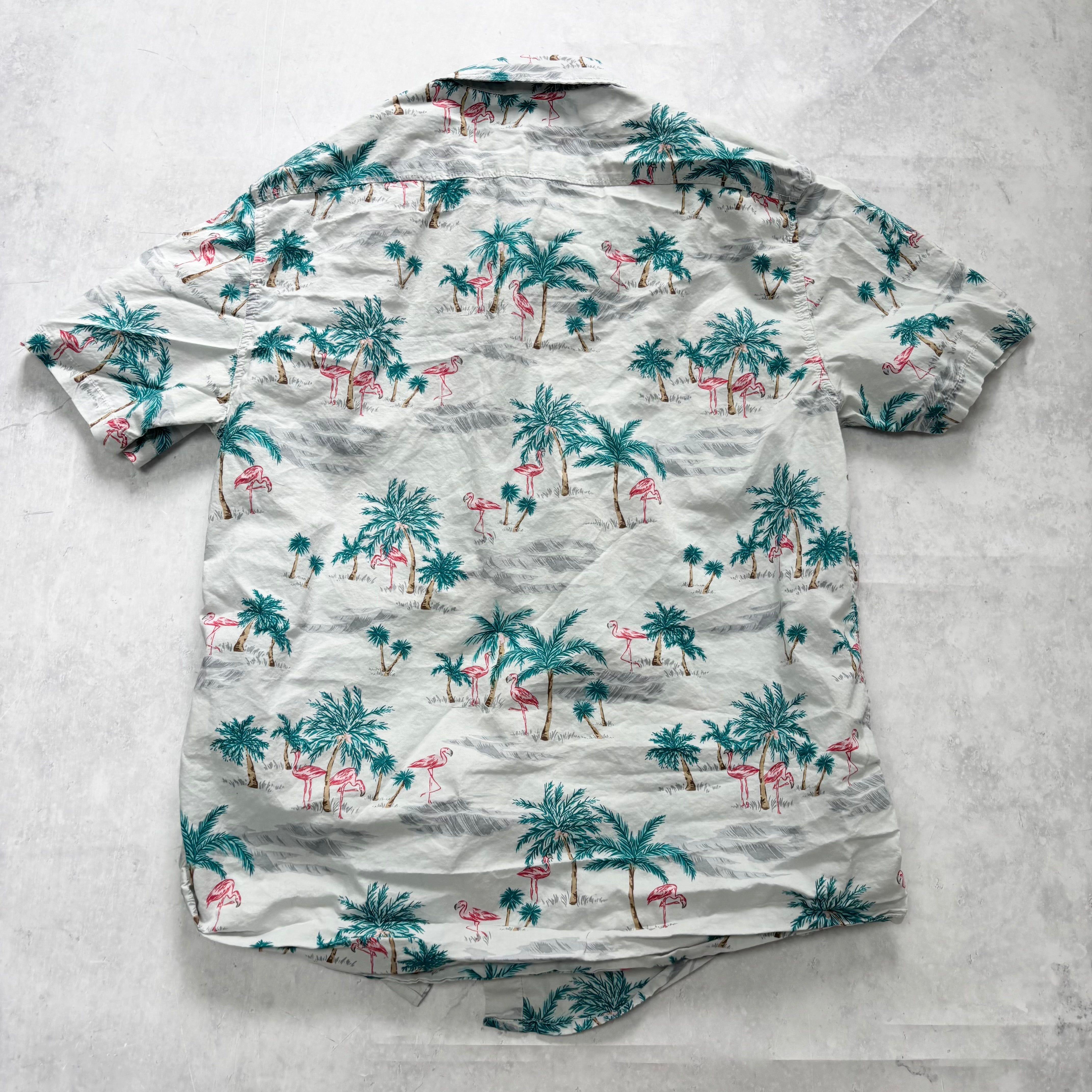 Billabong Hawaiian Shirt Mens Medium Blue Floral Aloha Short Sleeve Cotton (E)