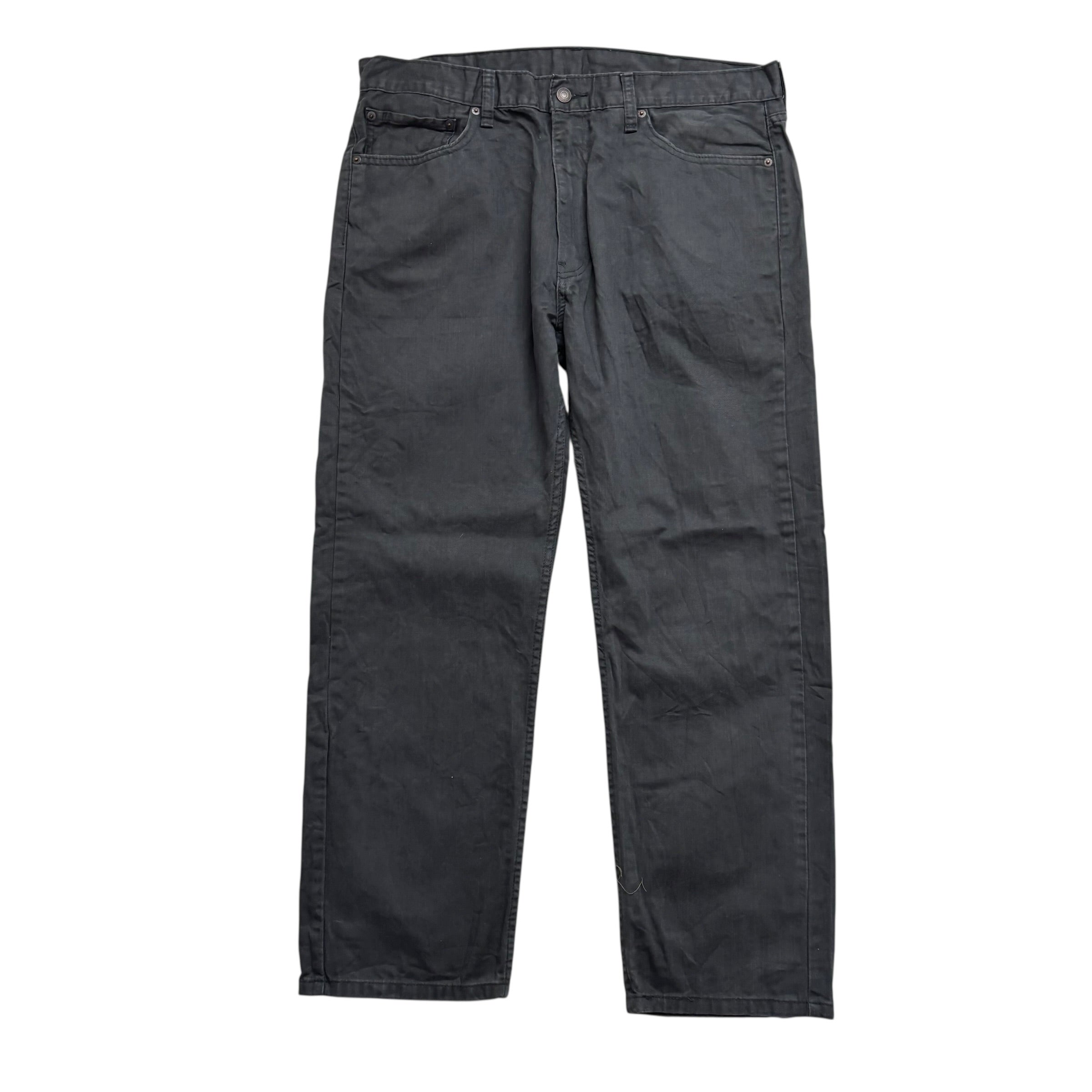 Levis 505 Trousers W38 L29 Mens Grey Regular Straight Fit Pants (E)