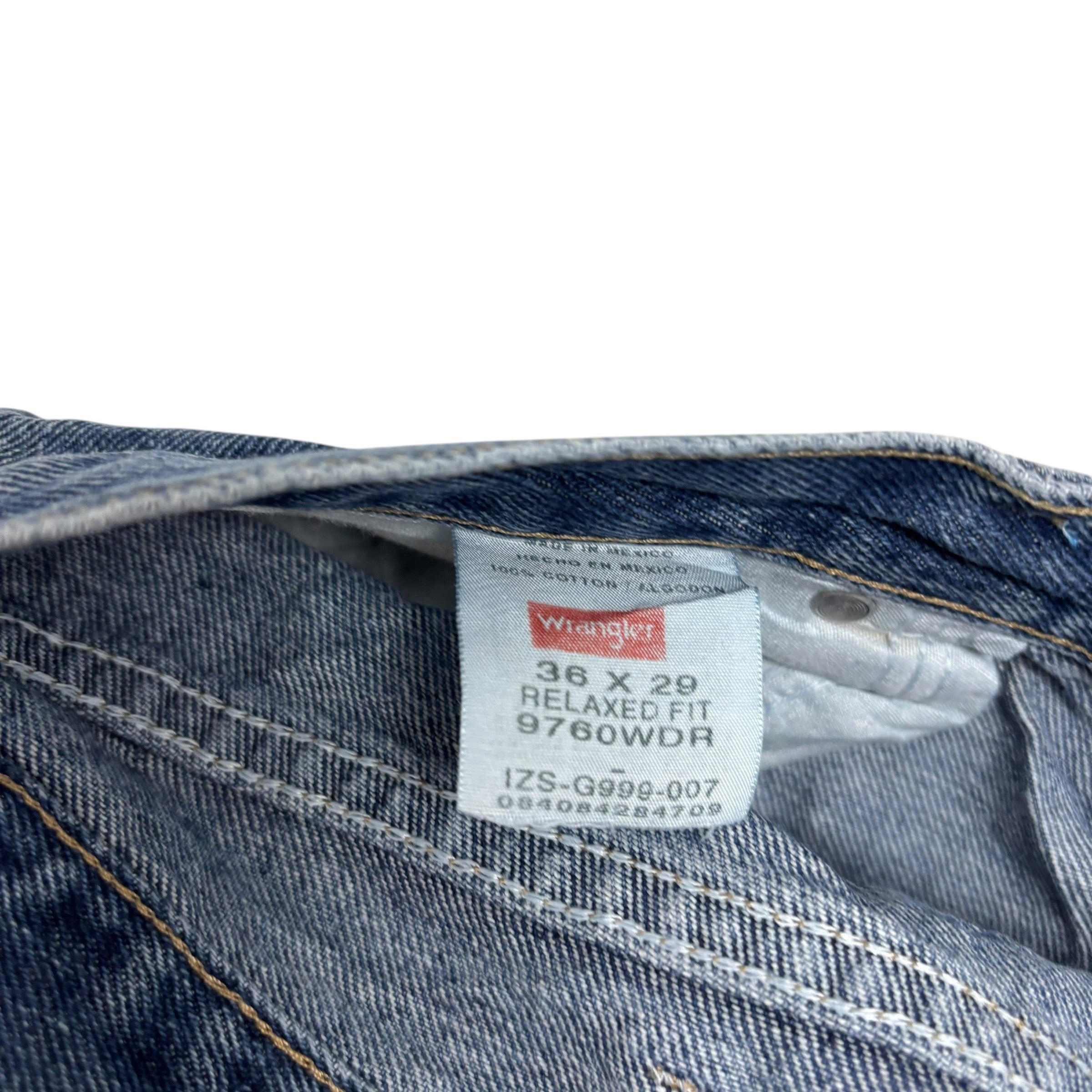 Wrangler Jeans W36 L29 Mens Mid Blue Baggy Relaxed Straight Fit Denim
