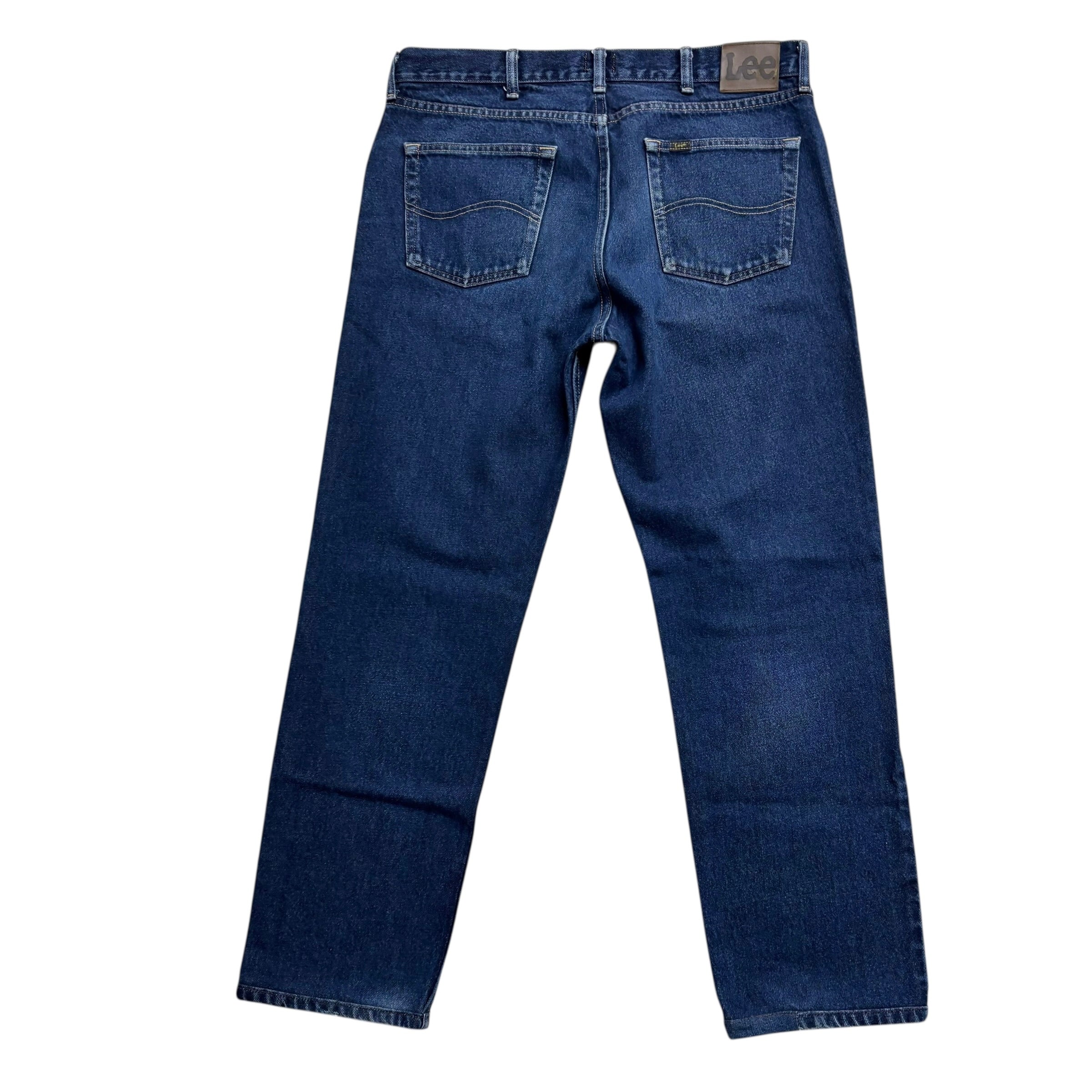 Lee Jeans W36 L30 Mens Dark Blue Regular Straight Fit Denim
