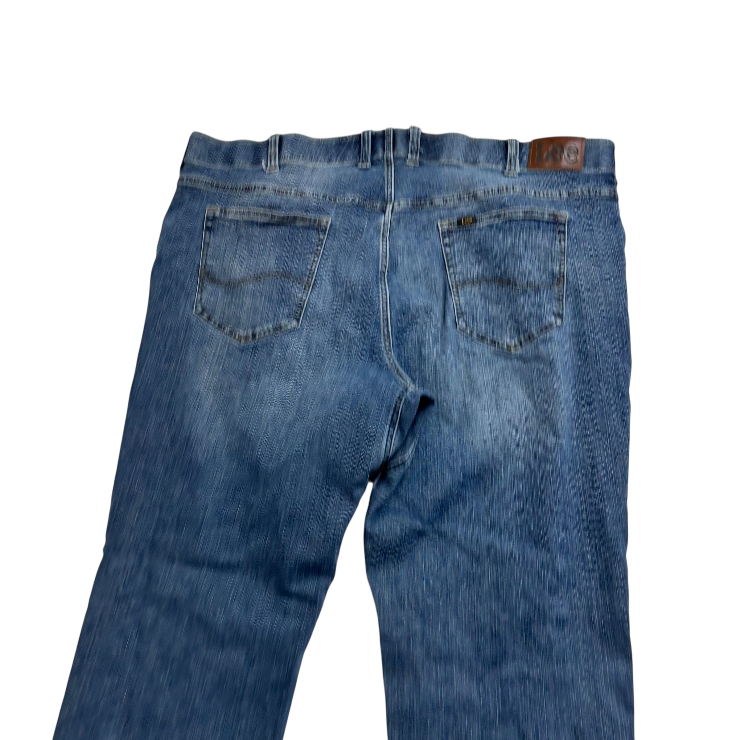 Lee Jeans W46 L29 Mens Mid Blue Relaxed Straight Fit Stretch Denim (E)