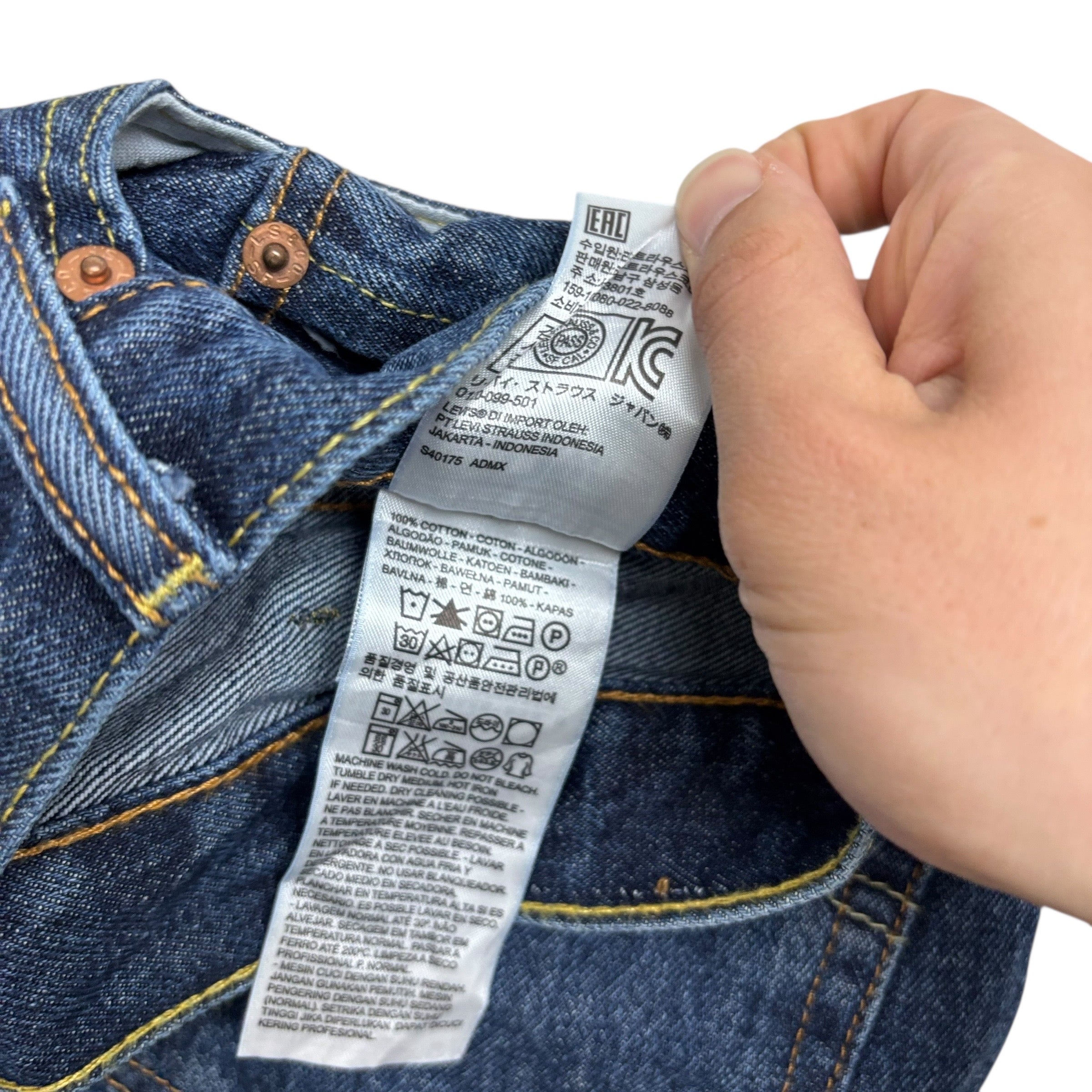 Levis 550 Jeans W40 L30 Mens Mid Blue Baggy Relaxed Straight Fit Denim