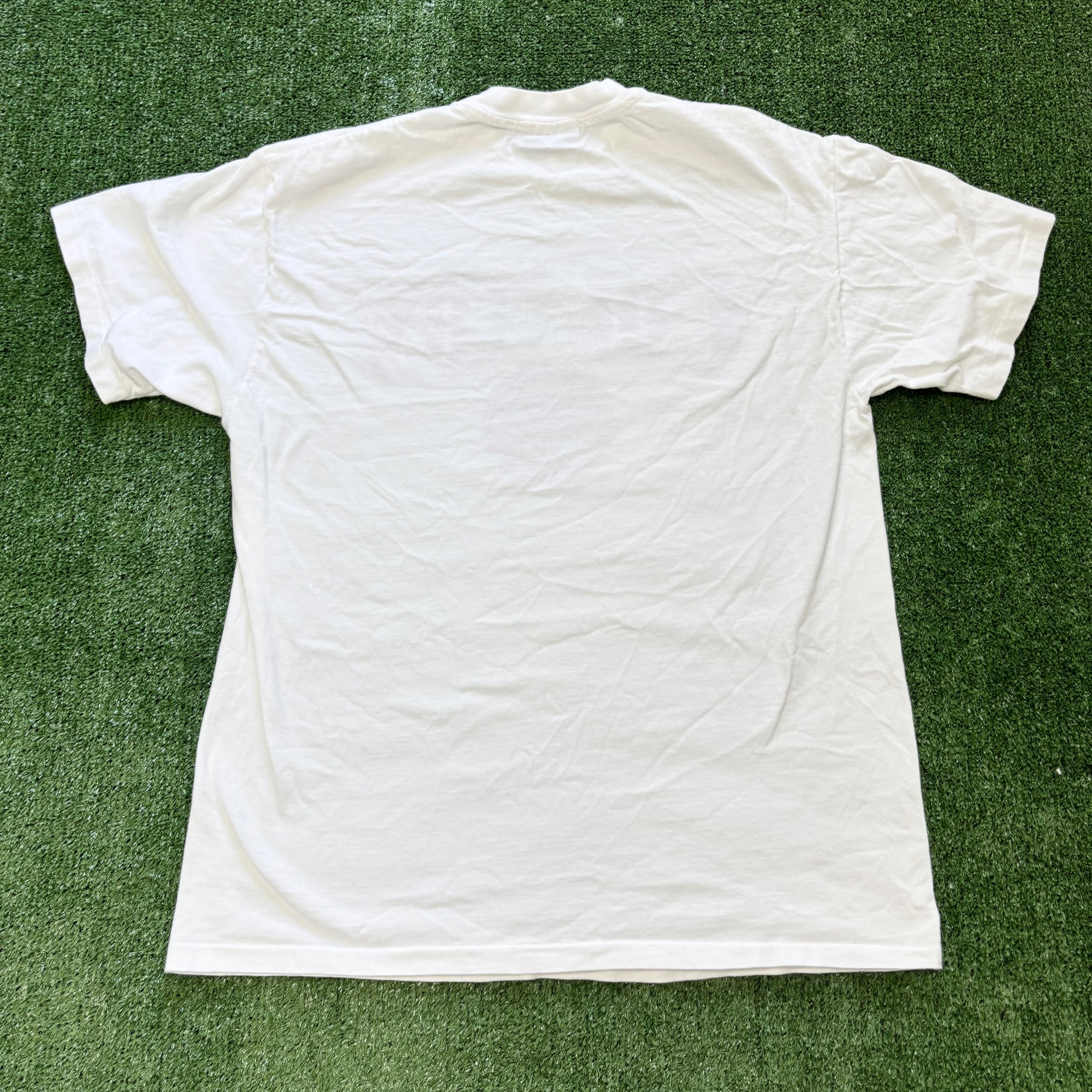 Vintage T Shirt Mens Large White Single Stitch Graphic Print 90s USA (E)