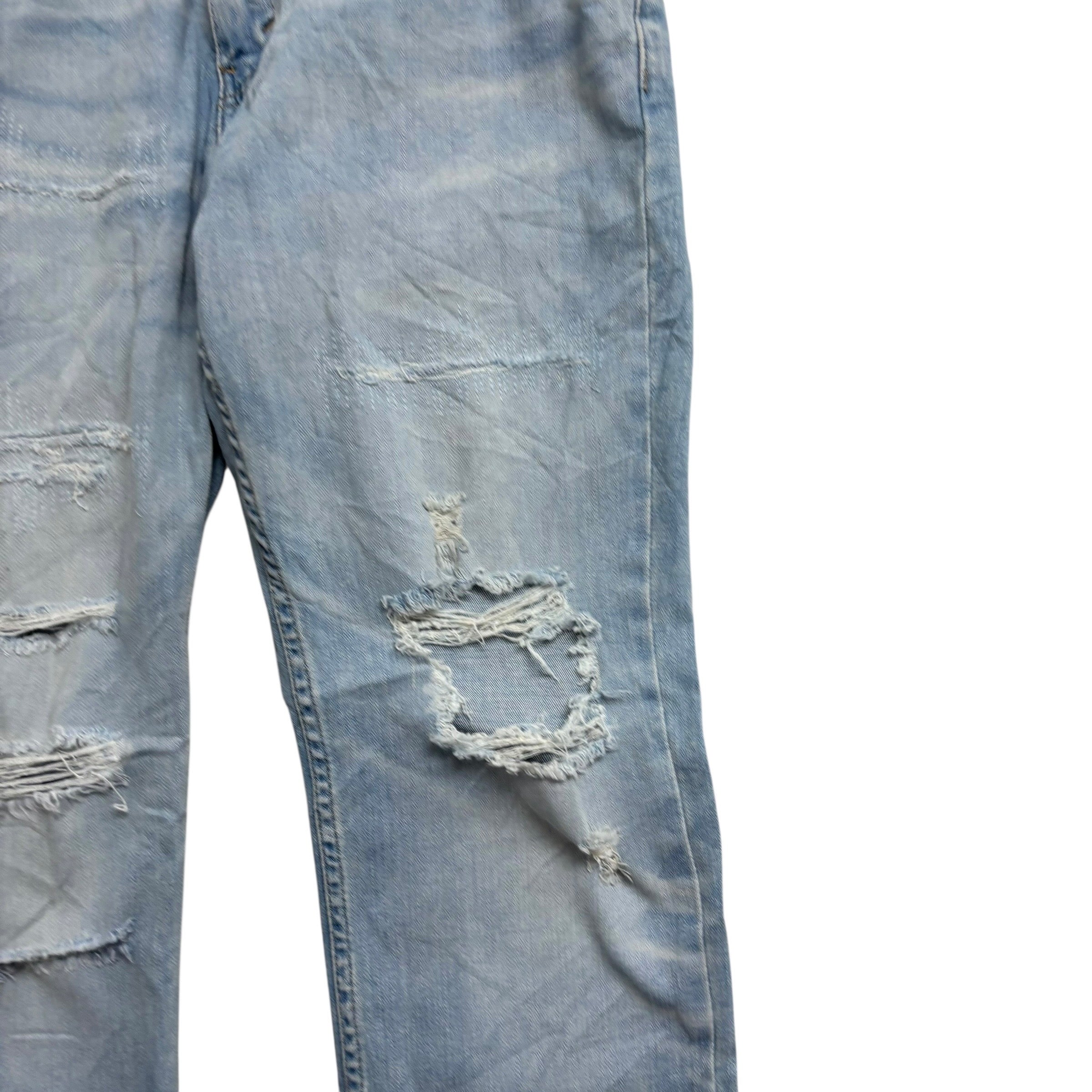 Levis 511 Distressed Jeans W32 L29 Mens Light Blue Slim Fit Stretch Denim