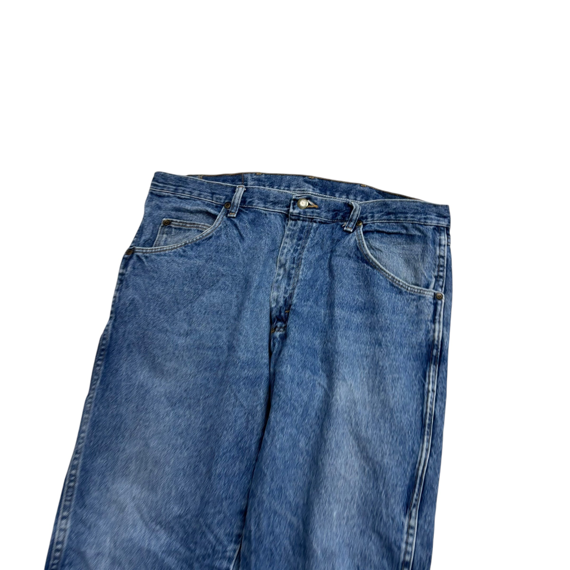 Wrangler Jeans W36 L29 Mens Mid Blue Regular Straight Fit Vintage Denim (E)