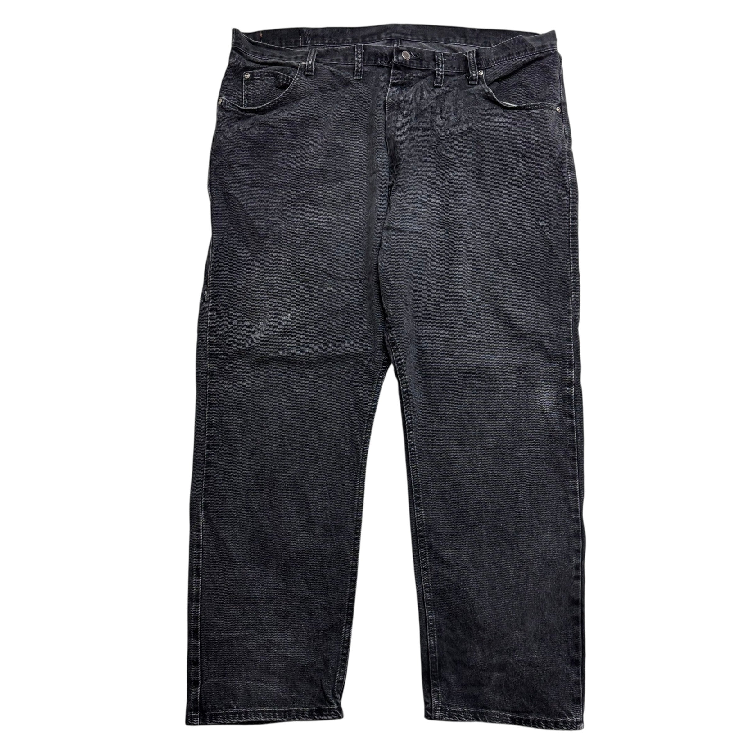 Wrangler Jeans W44 L30 Mens Black Baggy Relaxed Straight Fit Denim
