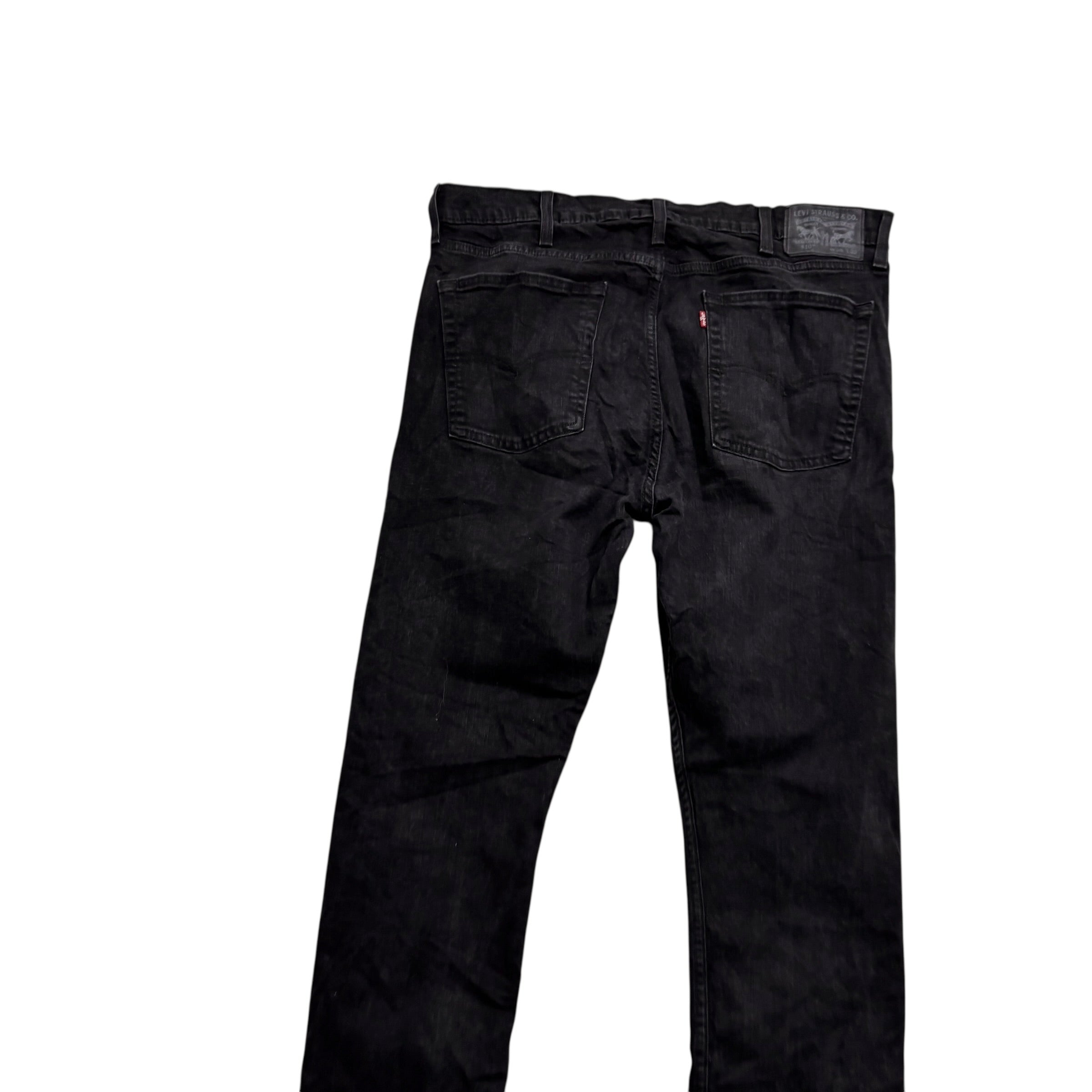 Levis 510 Jeans W36 L32 Mens Black Skinny Fit Stretch Denim (E)