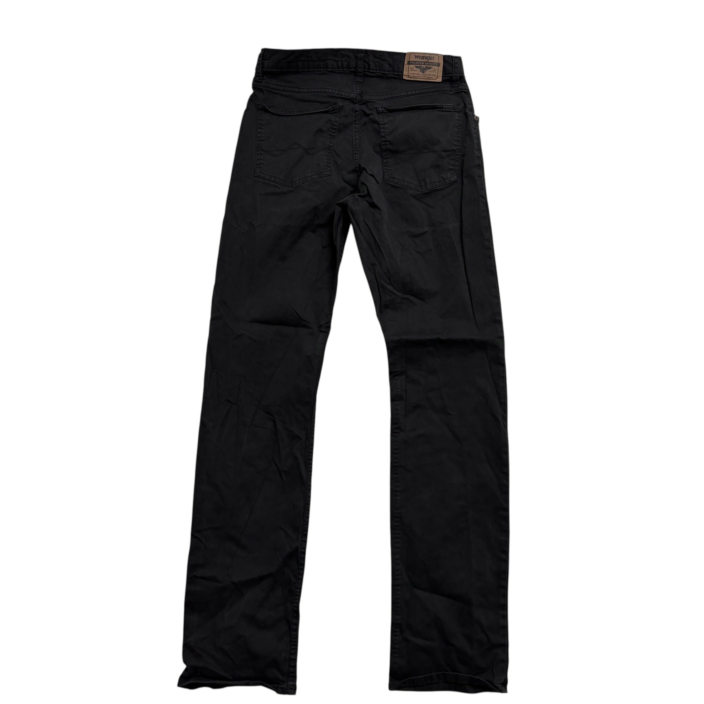 Wrangler Trousers W29 L32 Mens Black Regular Straight Fit Stretch Pants (E)