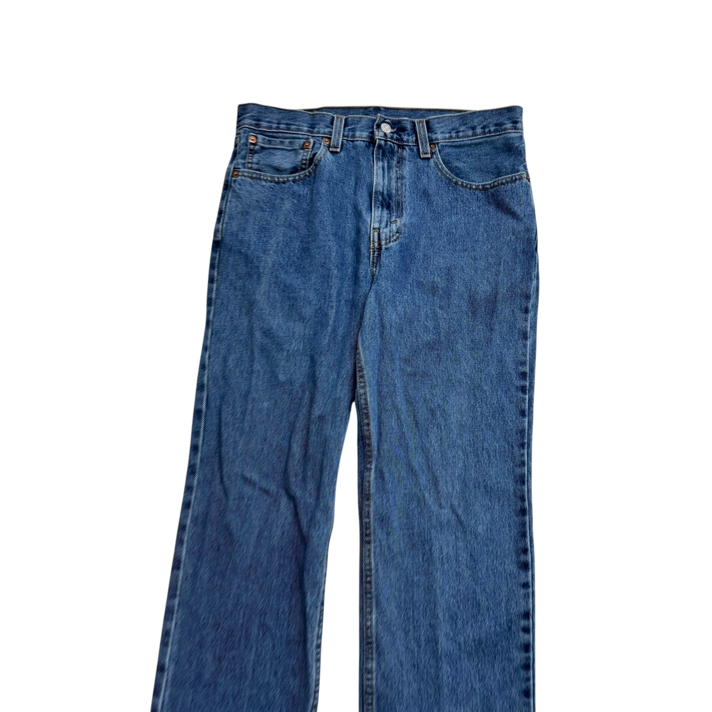 Levis 516 Jeans W32 L32 Mens Mid Blue Slim Straight Fit Denim (E)