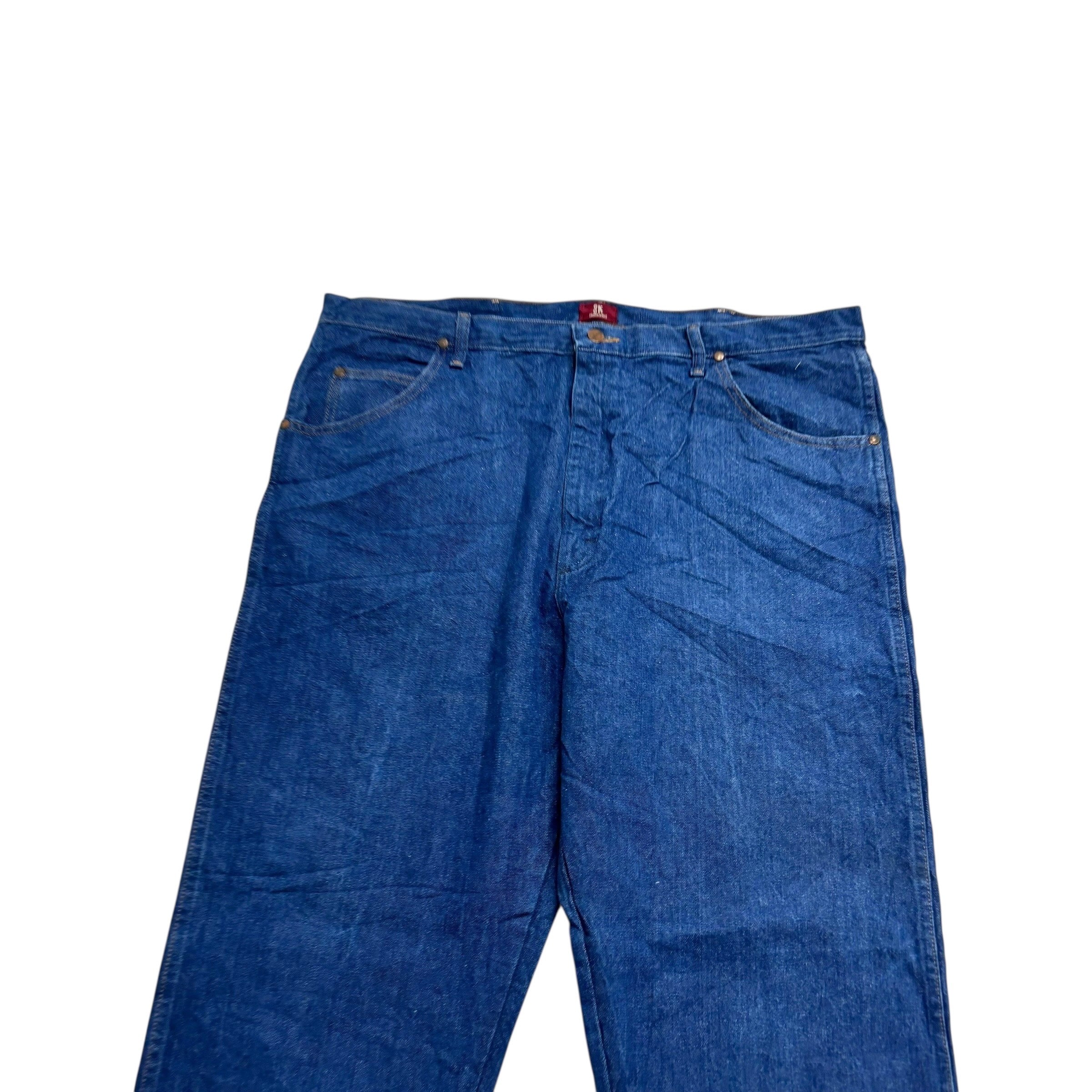 Wrangler Jeans Cowboy Cut W42 L35 Mens Dark Blue 31MWZ Original Fit Denim (E)