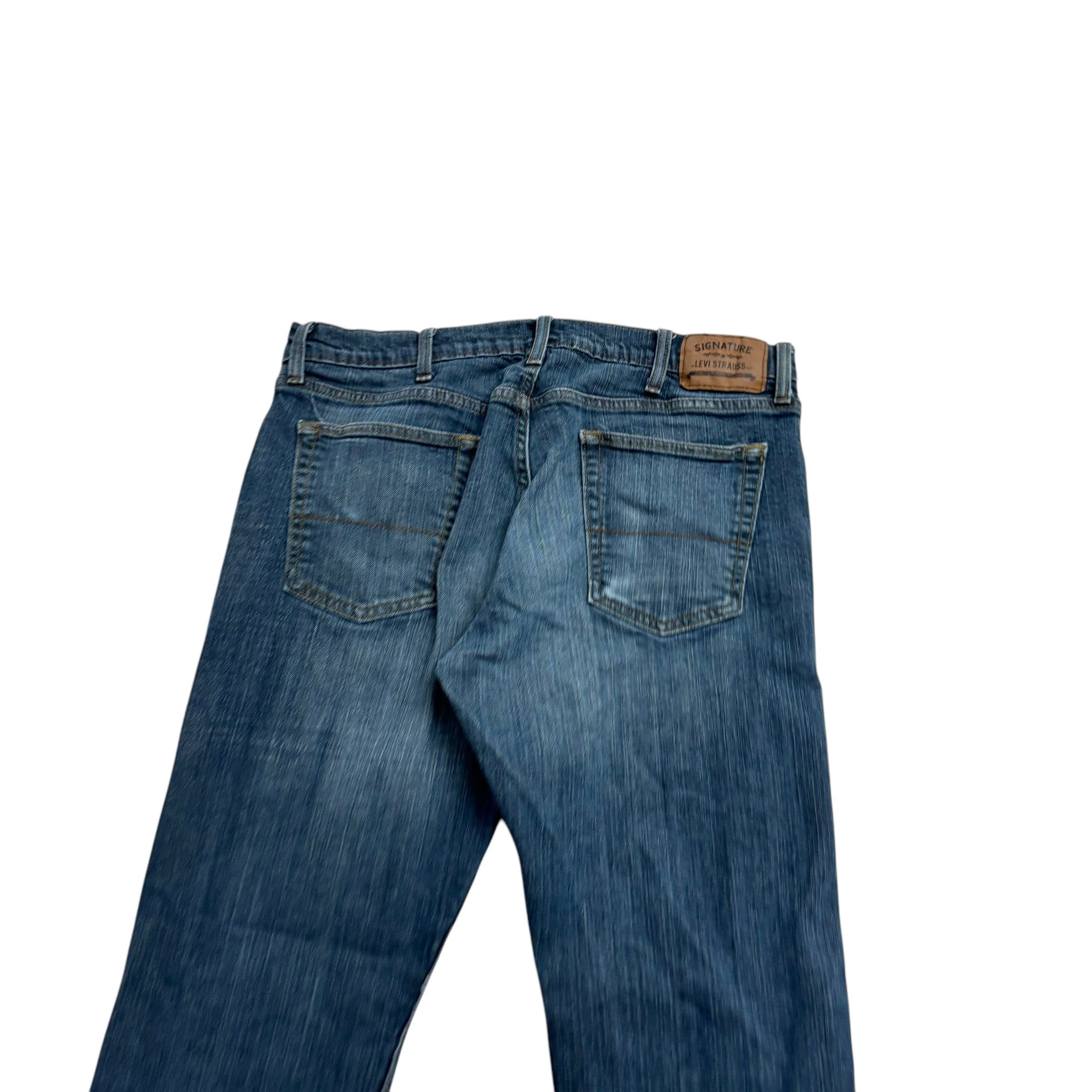 Levis Signature Jeans W36 L29 Mens Dark Blue Regular Straight Fit Stretch Denim