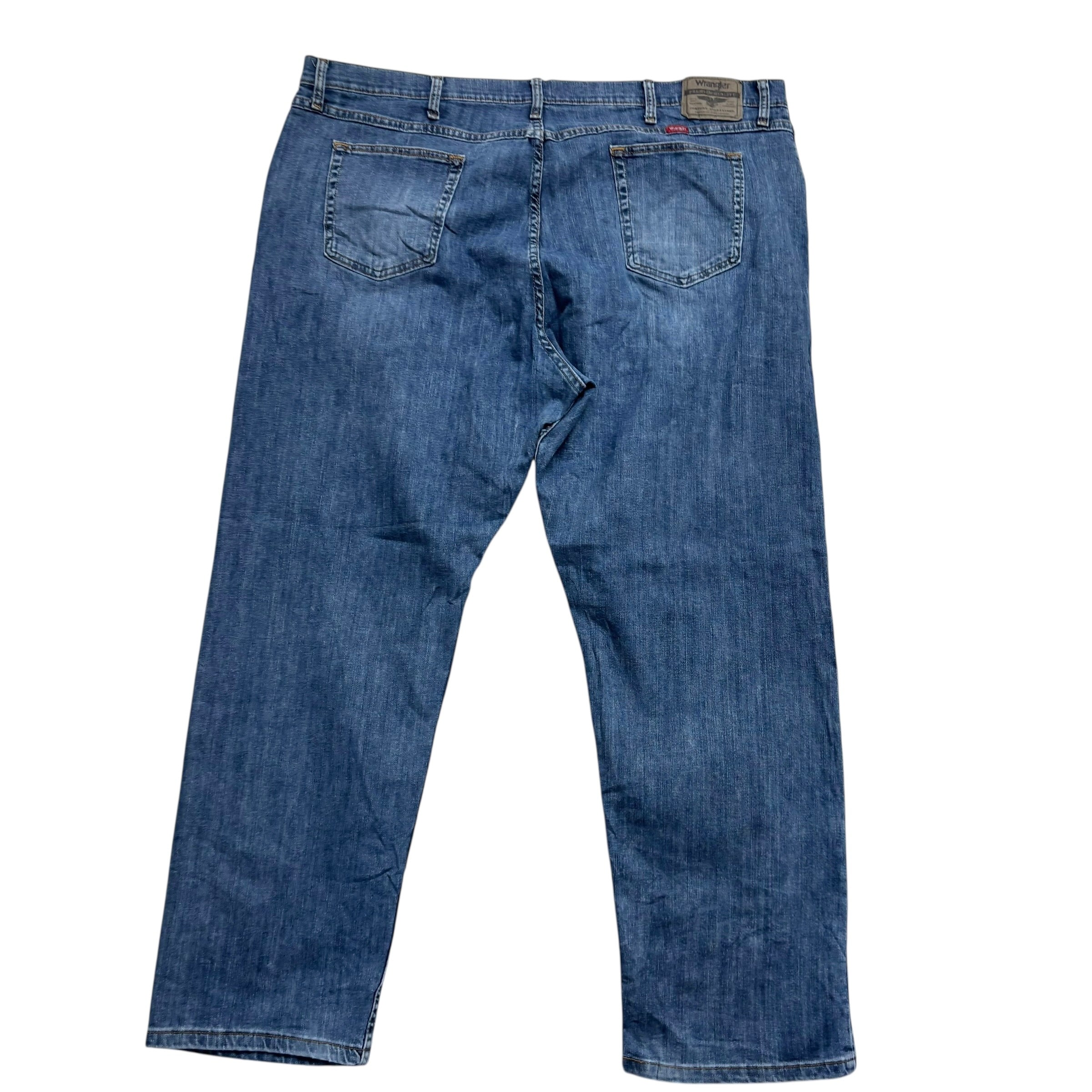 Wrangler Jeans W46 L30 Mens Mid Blue Relaxed Straight Fit Stretch Denim (E)