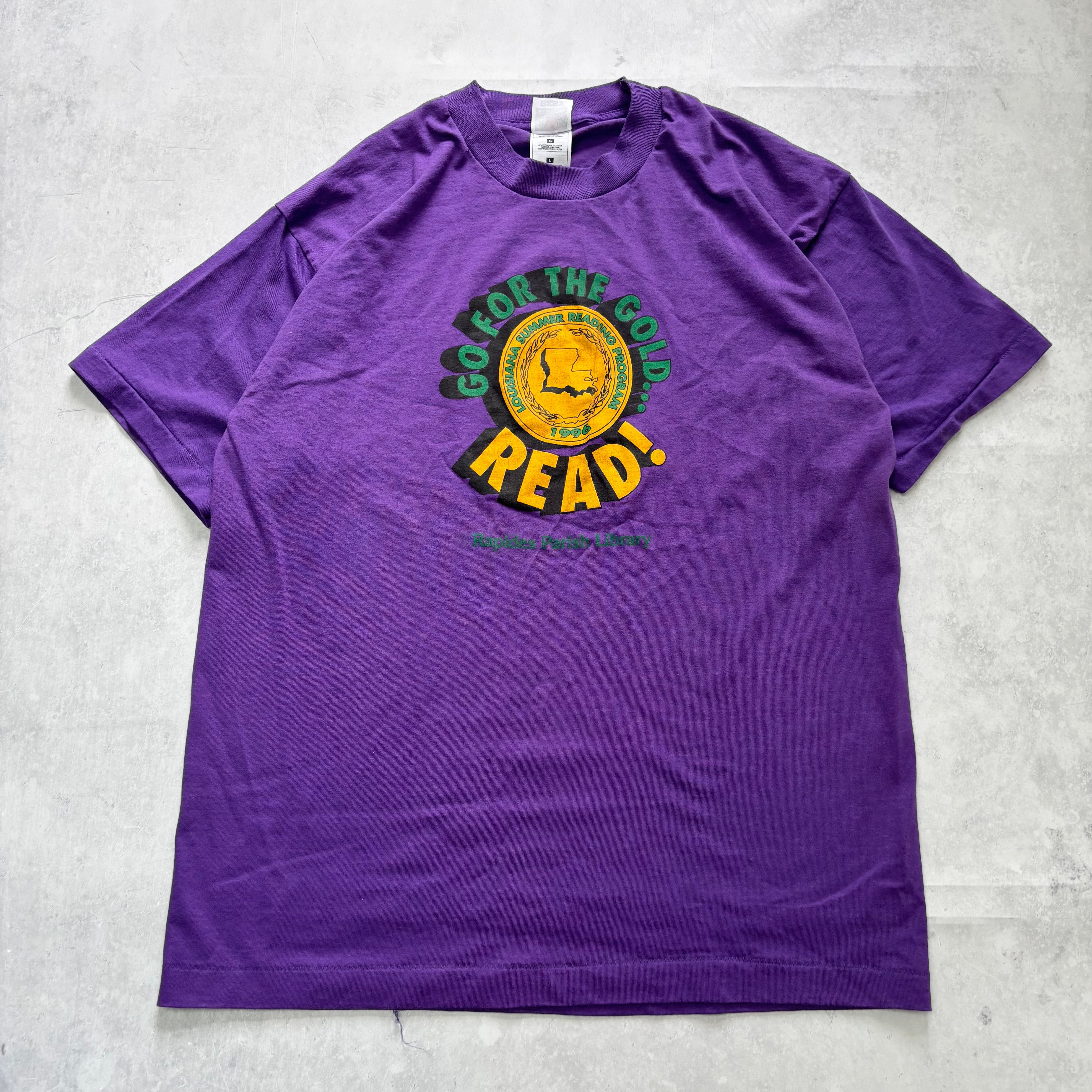 Vintage T Shirt Mens Large Purple Single Stitch Graphic Print 90s USA (E)