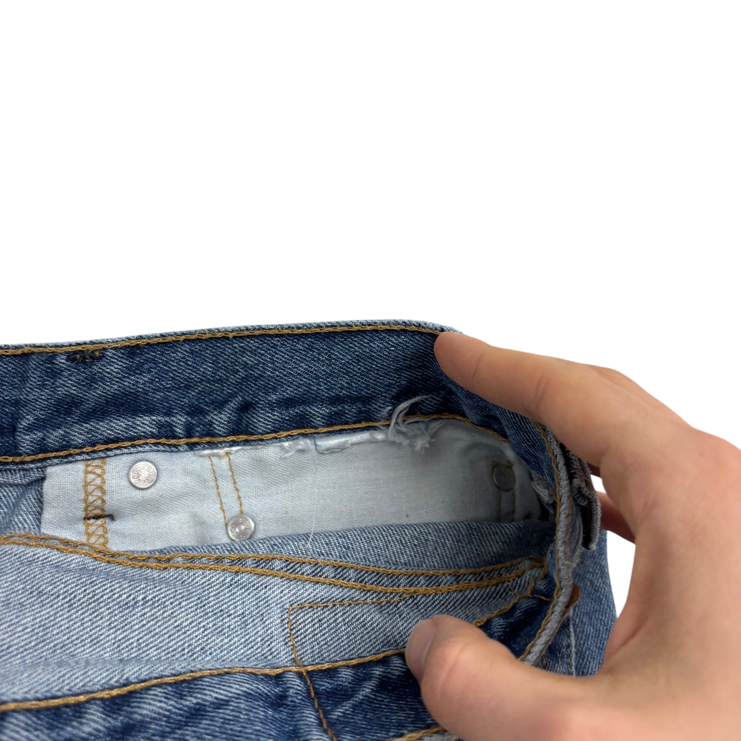 Levis 505 Jeans W36 L30 Mens Light Blue Regular Straight Fit Denim