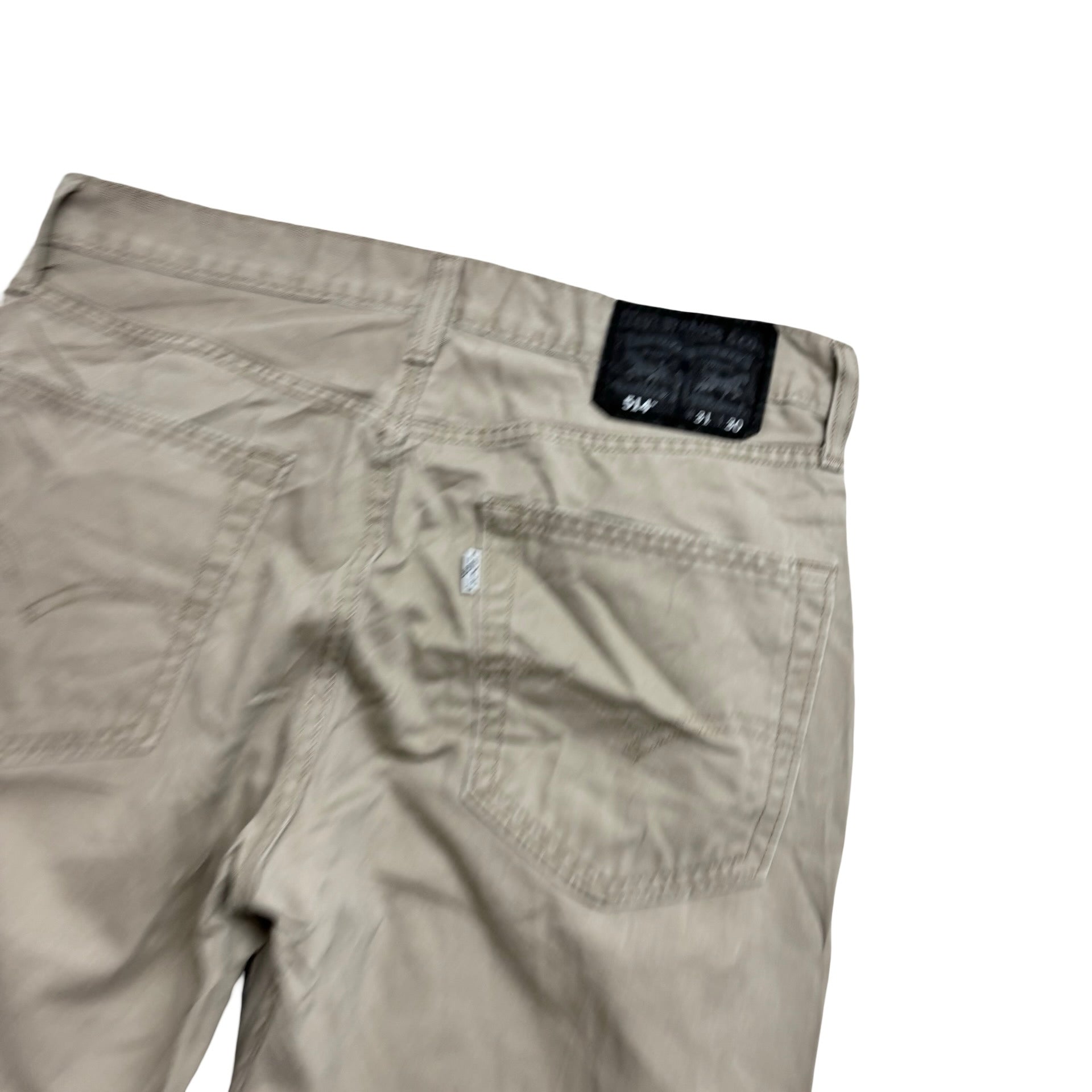 Levis 514 Trousers W31 L30 Mens Cream Regular Straight Fit Cotton Pants (E)