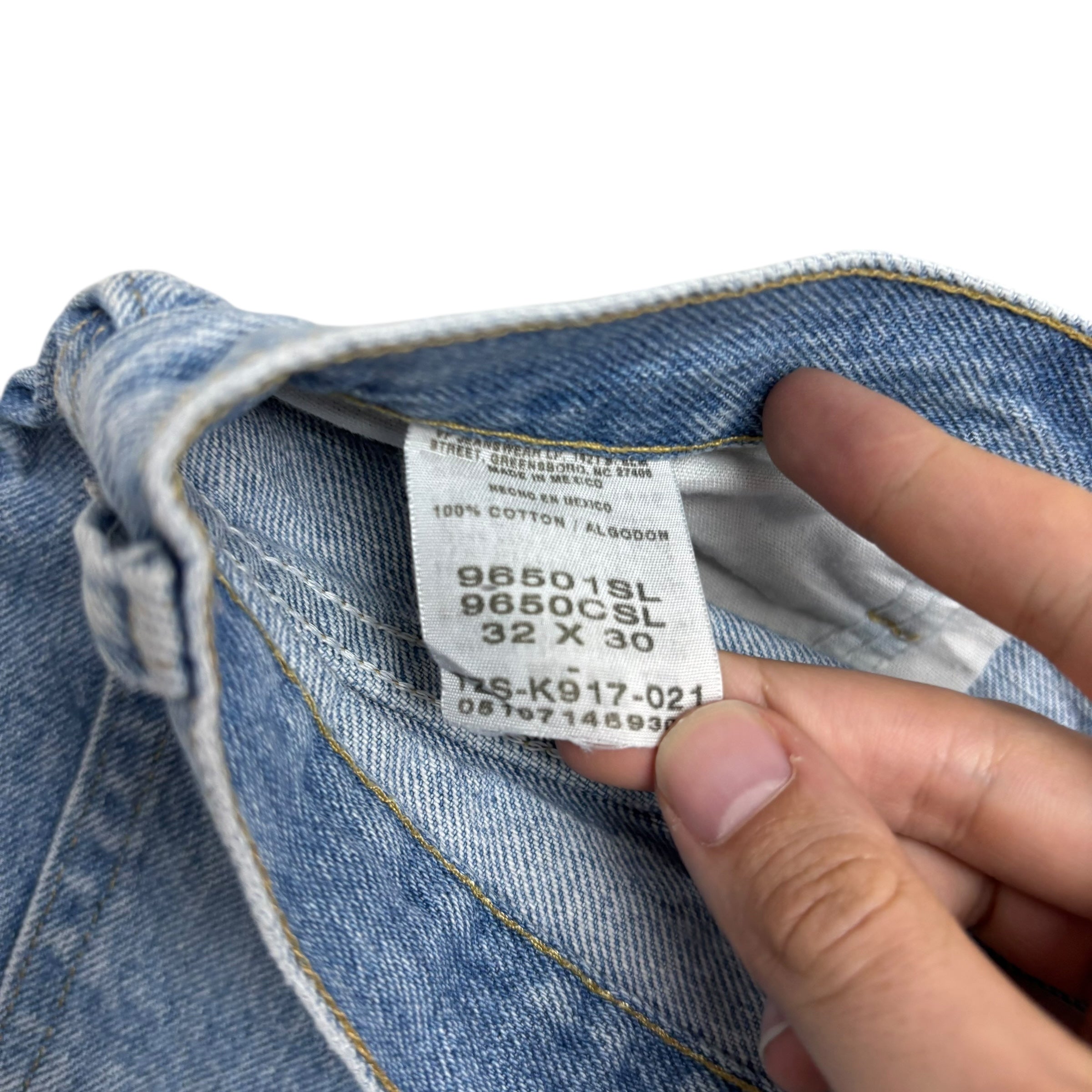 Wrangler Jeans W32 L30 Mens Light Blue Regular Straight Fit Vintage Denim (E)