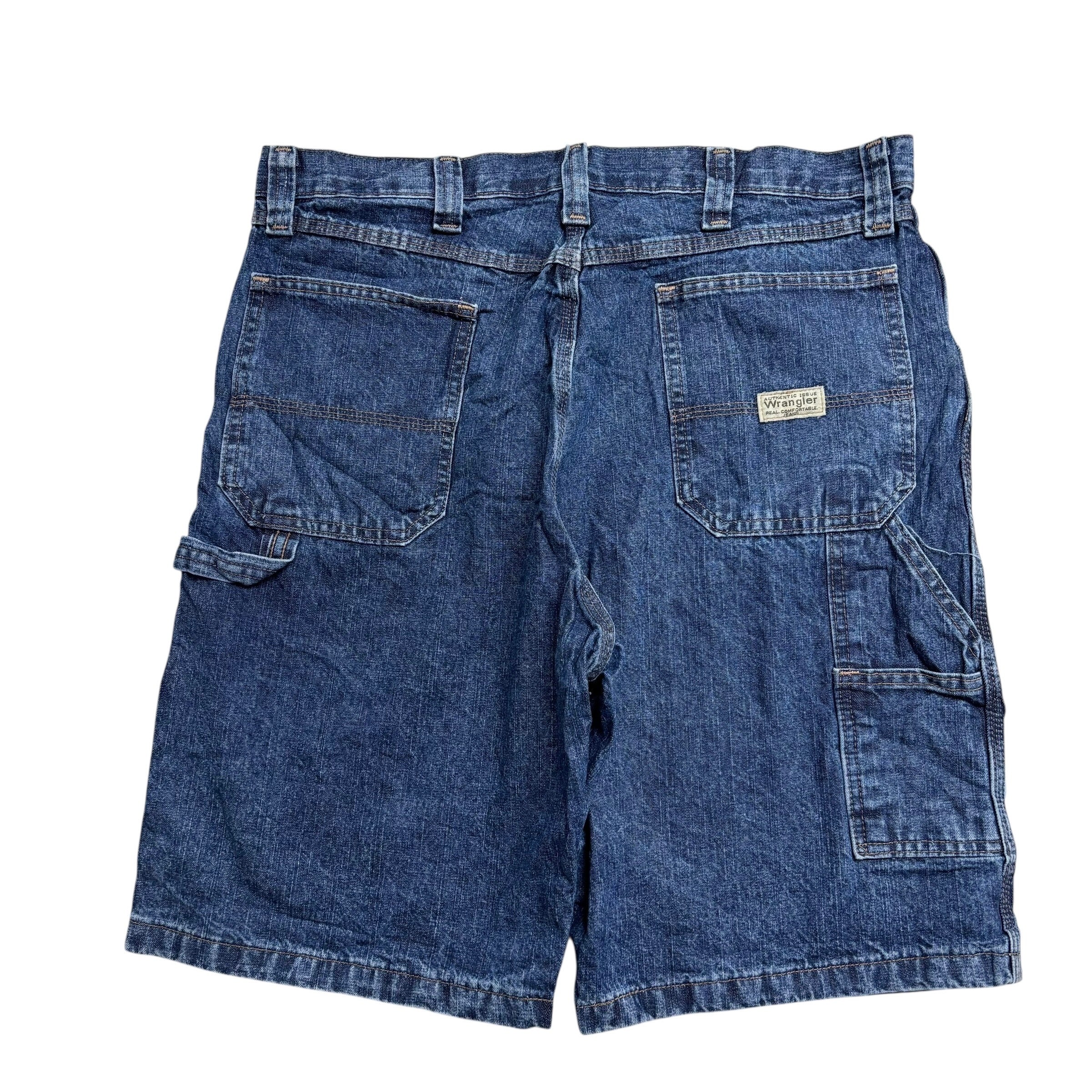 Wrangler Baggy Jorts W36 Mens Dark Blue Carpenter Denim Shorts Relaxed Fit (E)