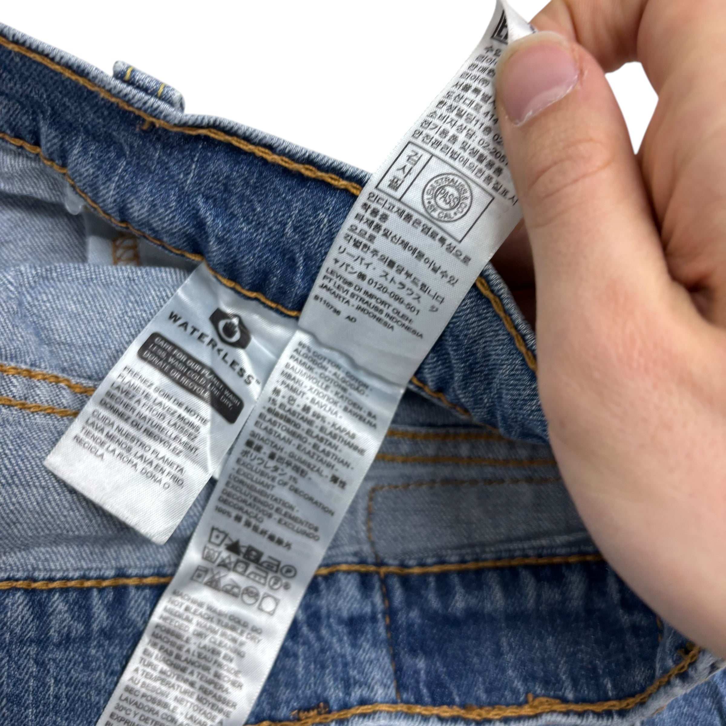 Levis 505 Jeans W38 L29 Mens Mid Blue Regular Straight Fit Stretch Denim (E)