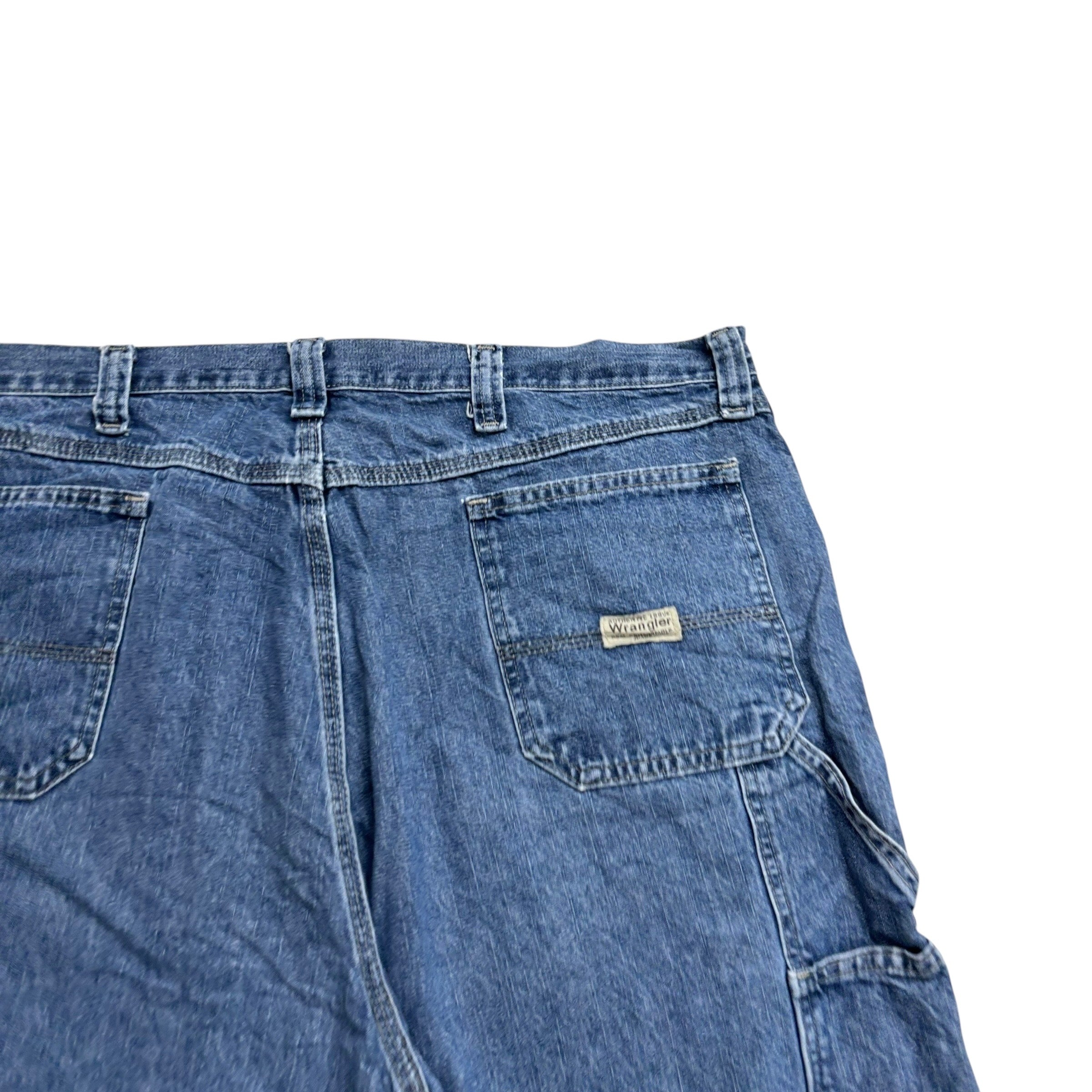 Wrangler Baggy Jorts W40 Mens Mid Blue Carpenter Denim Shorts Relaxed Fit