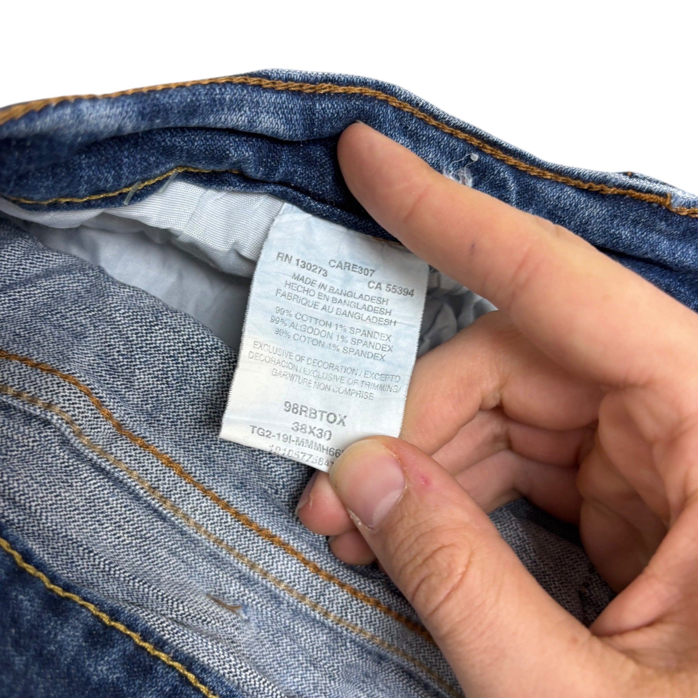 Wrangler Jeans W38 L30 Mens Mid Blue Relaxed Bootcut Fit Stretch Denim