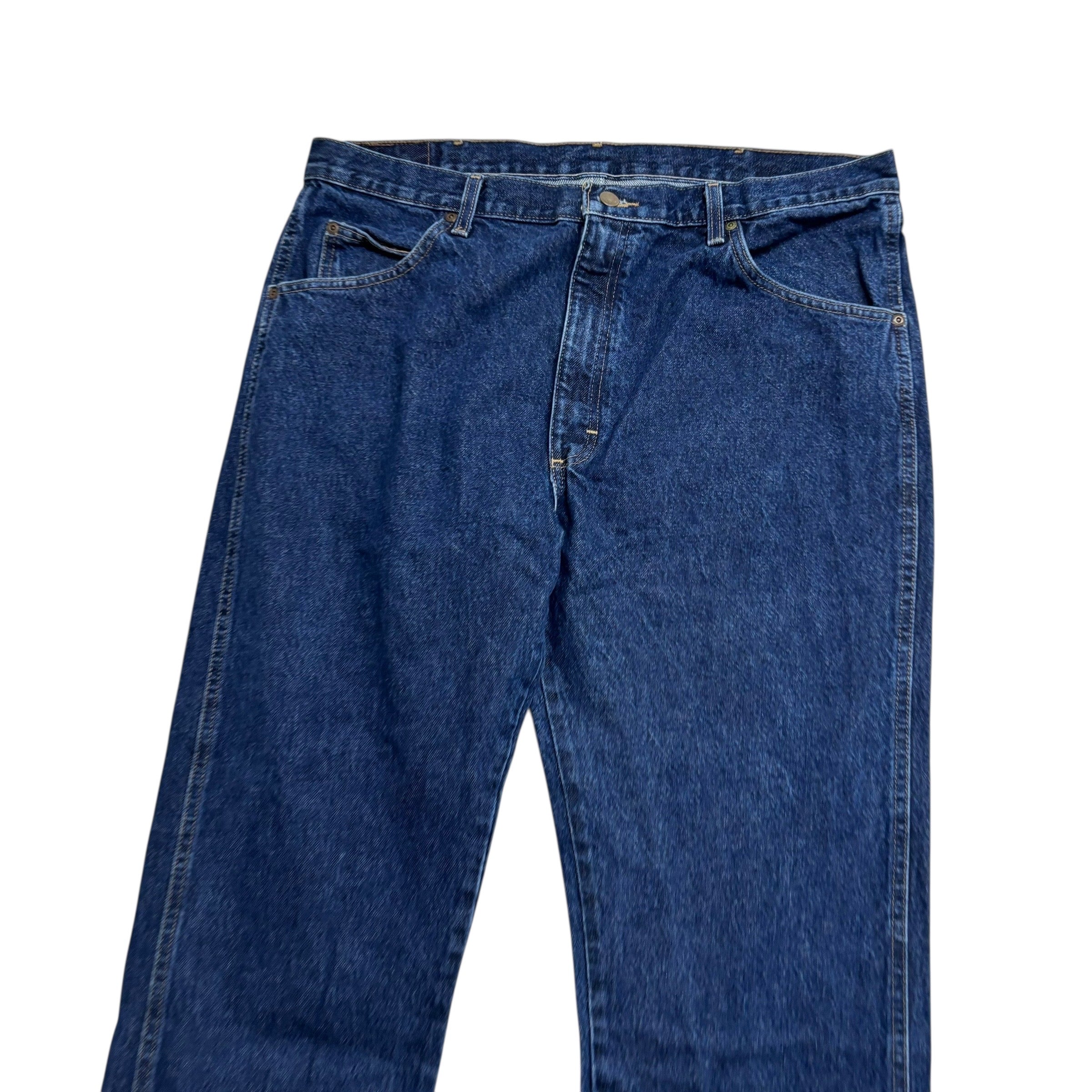 Wrangler Jeans W38 L30 Mens Dark Blue Regular Straight Fit Vintage Denim (E)